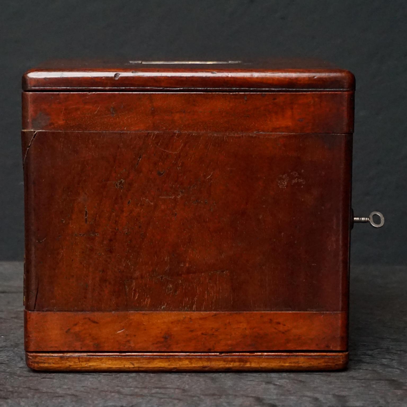 European 19th Century Victorian Mahogany Microscope Slide Cabinet, 12 Drawers, 72 Slides