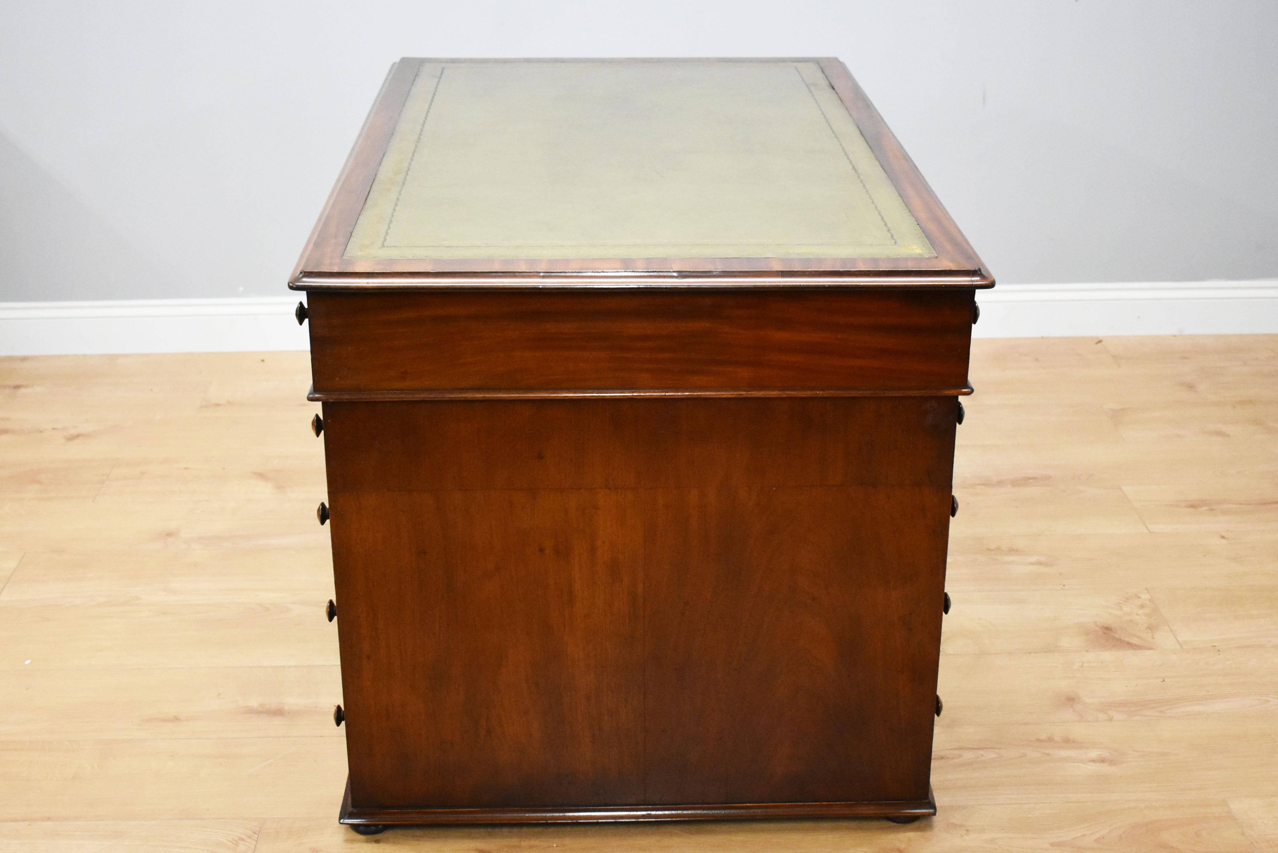 19th Century Victorian Mahogany Partners Desk 3