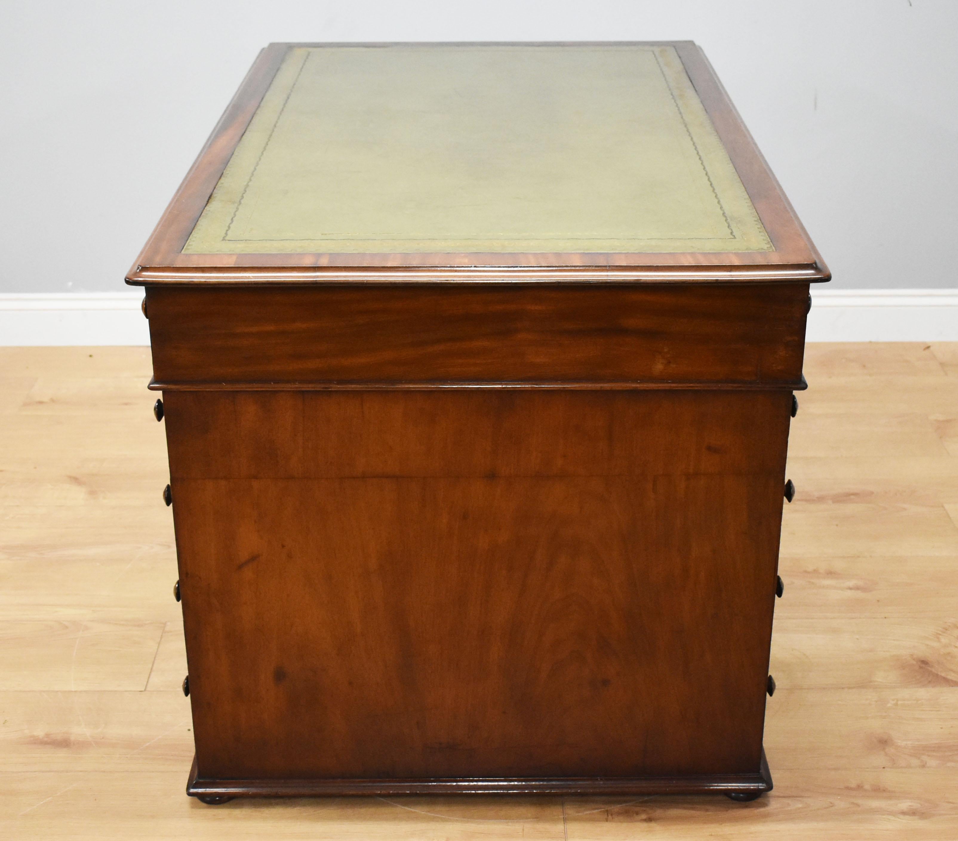 19th Century Victorian Mahogany Partners Desk 4