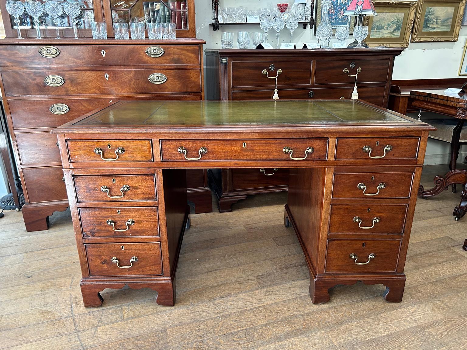 19th Century Victorian Mahogany Pedestal Desk 1
