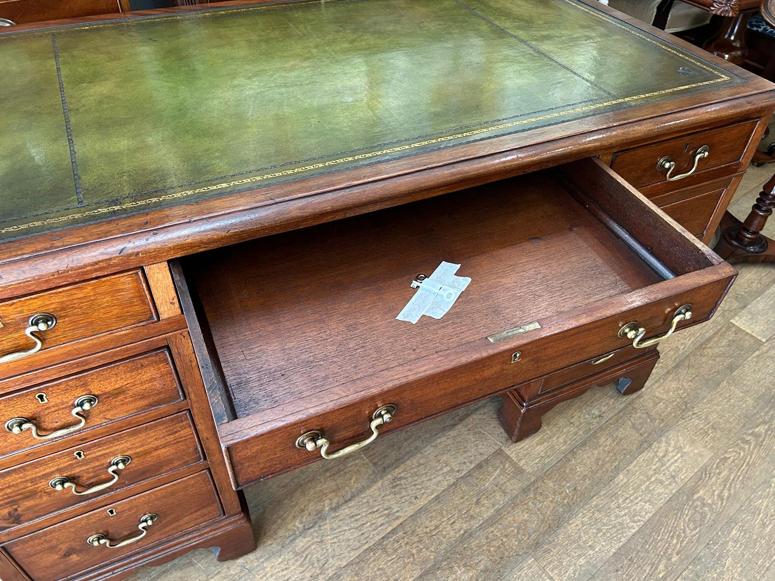 19th Century Victorian Mahogany Pedestal Desk 3