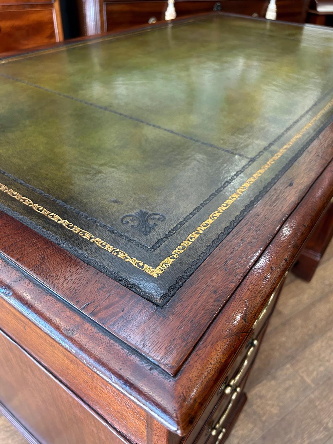 19th Century Victorian Mahogany Pedestal Desk 4