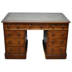19th Century Victorian Mahogany Pedestal Desk