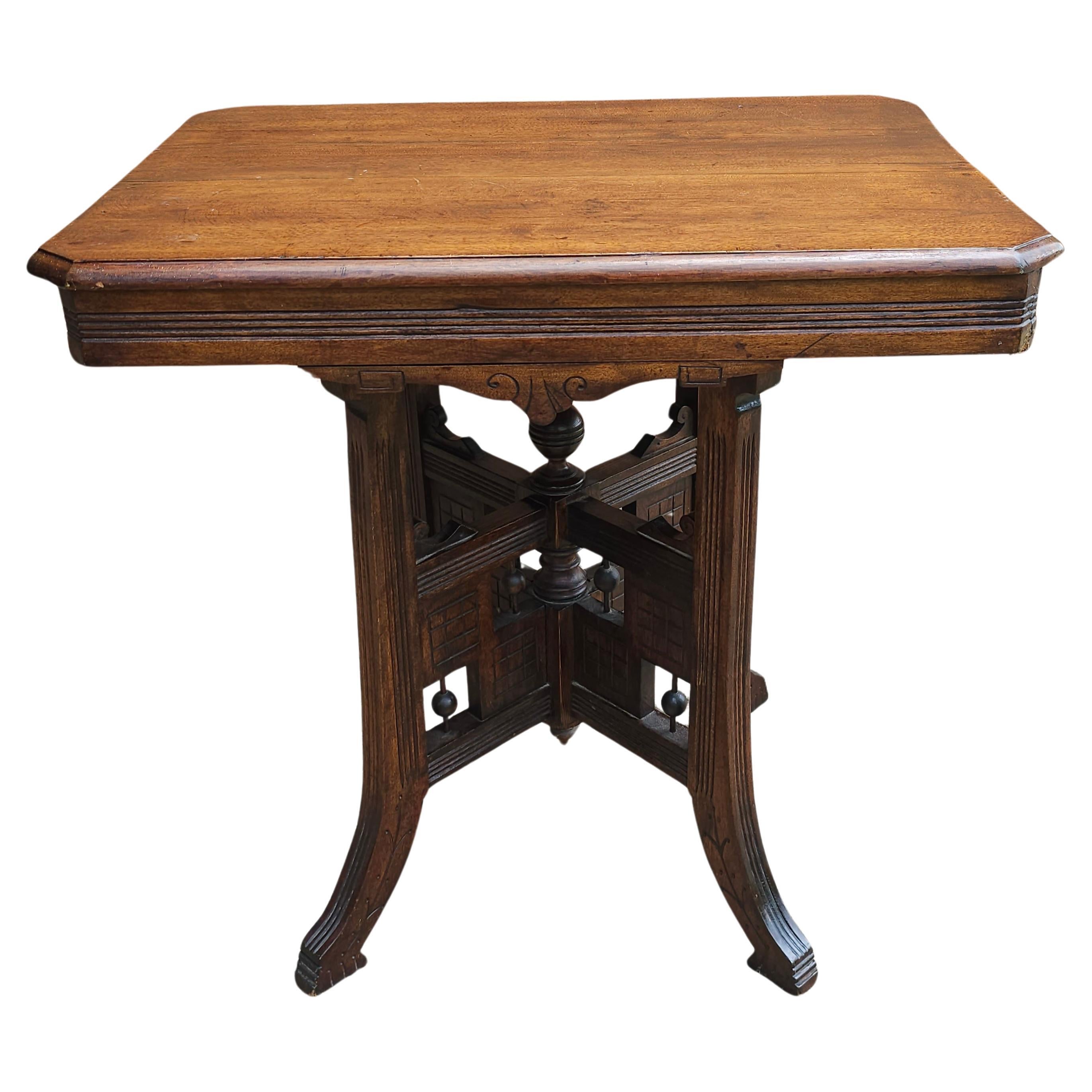 A 19th Century Victorian Mahogany Rectangular Center Table measuring 30