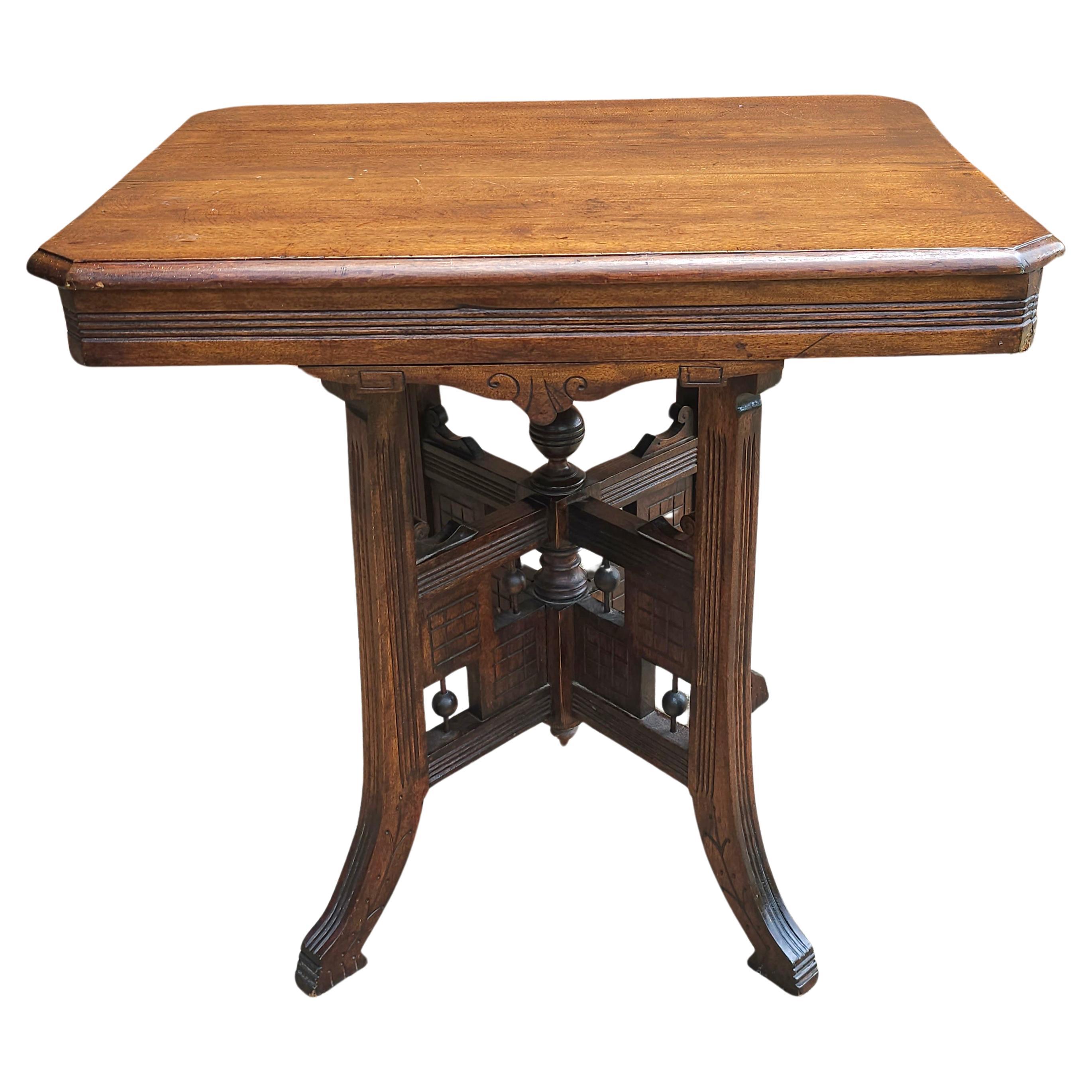 19th Century Victorian Mahogany Rectangular Center Table For Sale
