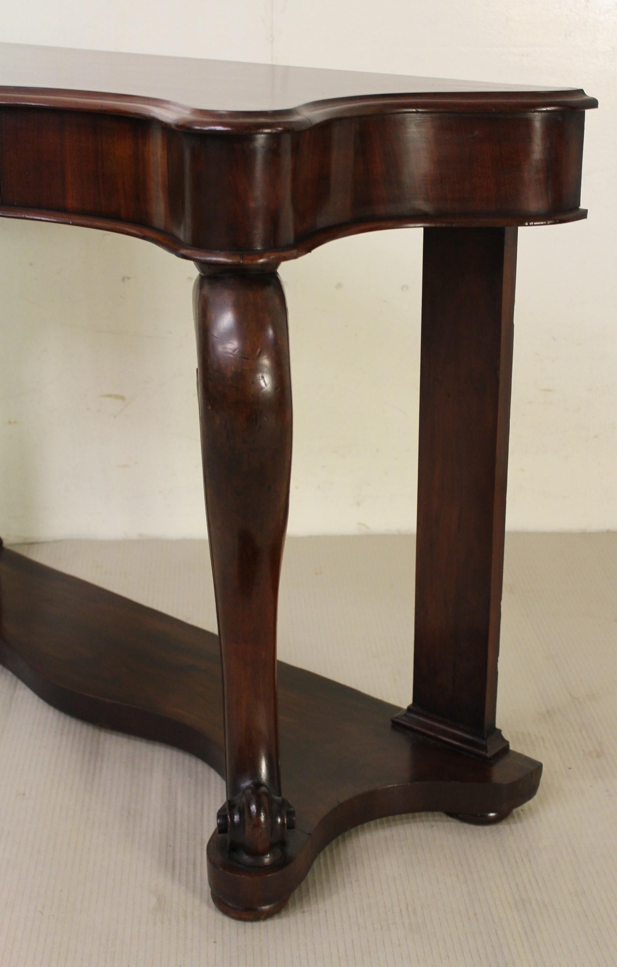 19th Century Victorian Mahogany Serpentine Fronted Console Table 7