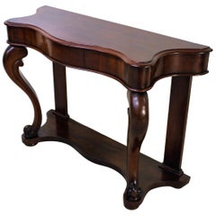 19th Century Victorian Mahogany Serpentine Fronted Console Table