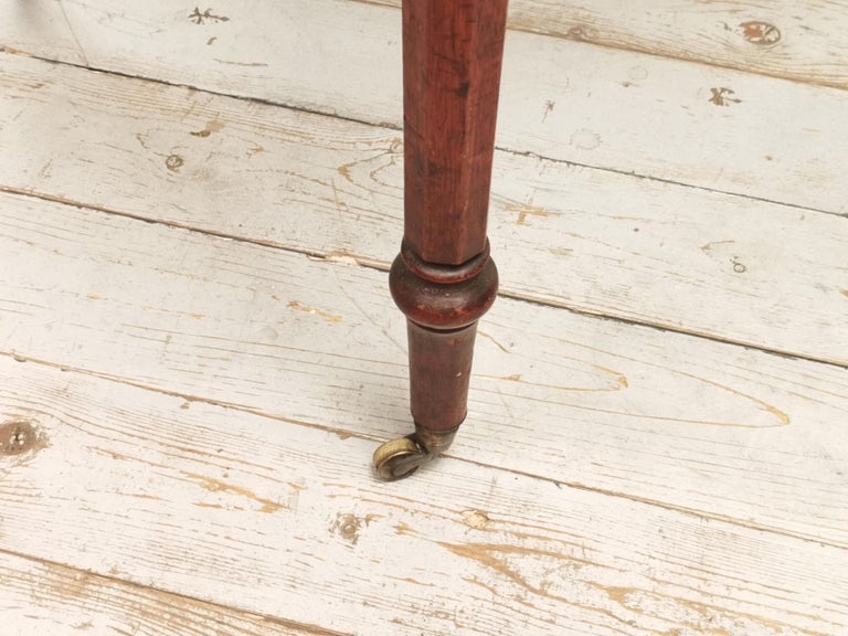 19th Century Victorian Mahogany Serving Table with Brass Castors For