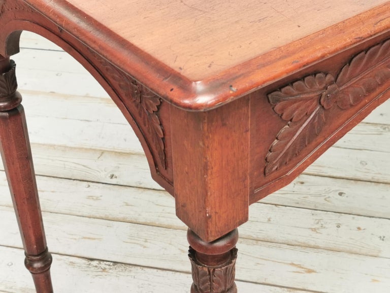 19th Century Victorian Mahogany Serving Table with Brass Castors For