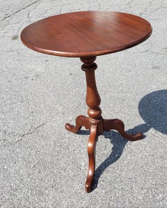 19th Century Victorian Mahogany  Tilt-Top Tripod Pedestal Candle Stand