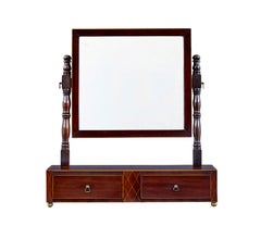 Viktorianischer Mahagoni- Toilettenspiegel aus dem 19. Jahrhundert
