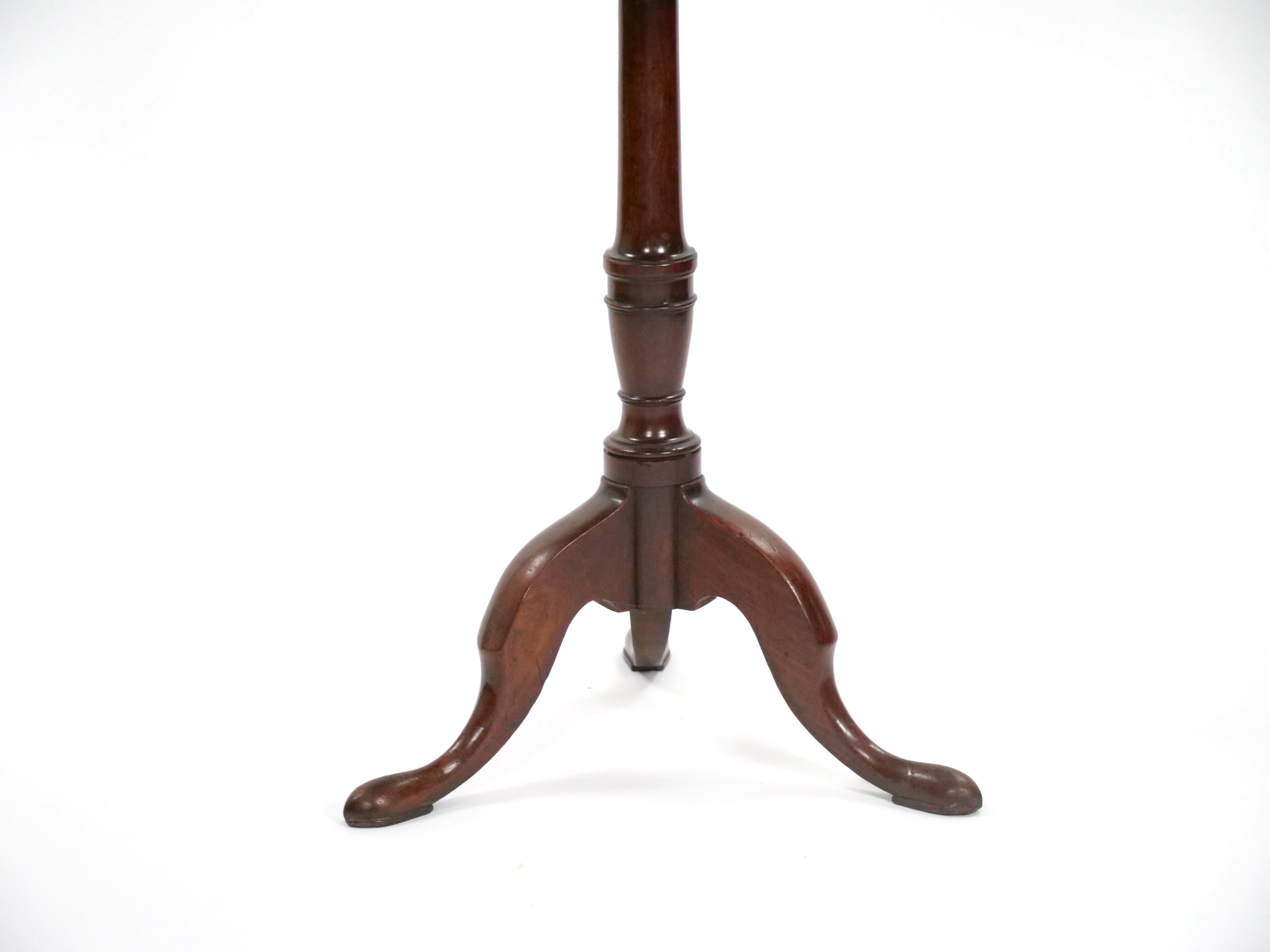 Late Victorian 19th Century Victorian Mahogany Tripod Pedestal Candle Stand For Sale
