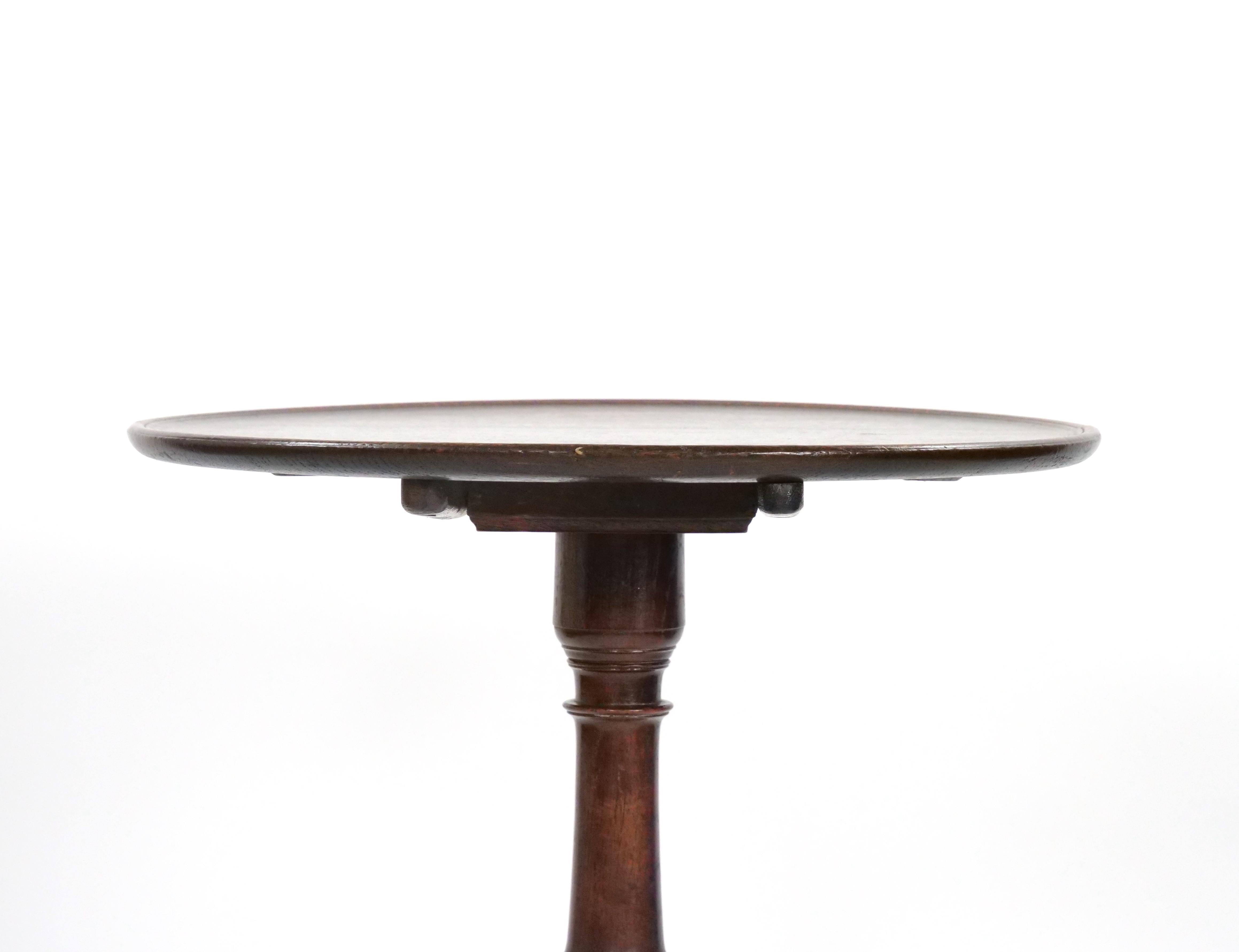 Late Victorian 19th Century Victorian Mahogany Tripod Pedestal Candle Stand For Sale