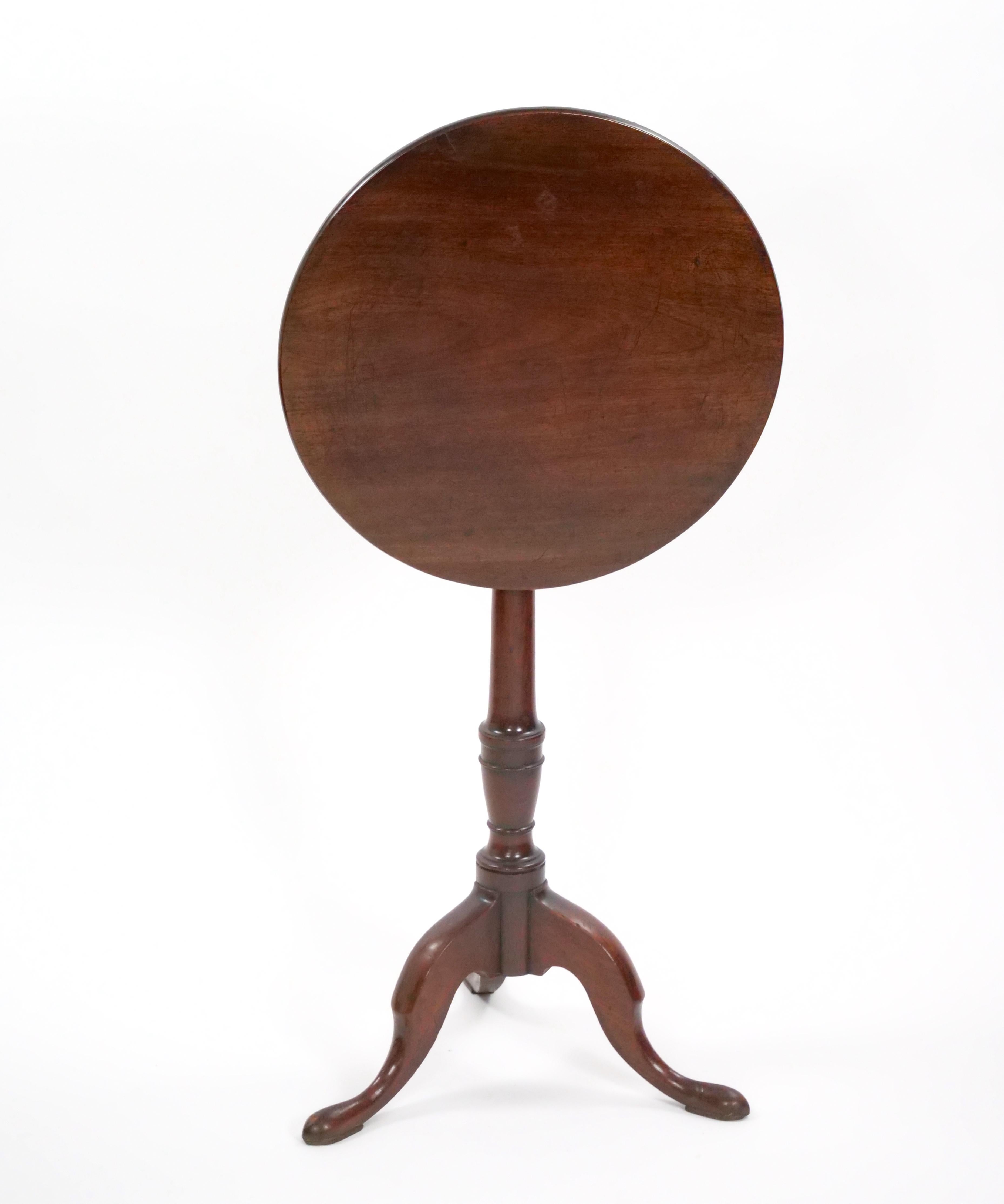 Stained 19th Century Victorian Mahogany Tripod Pedestal Candle Stand For Sale