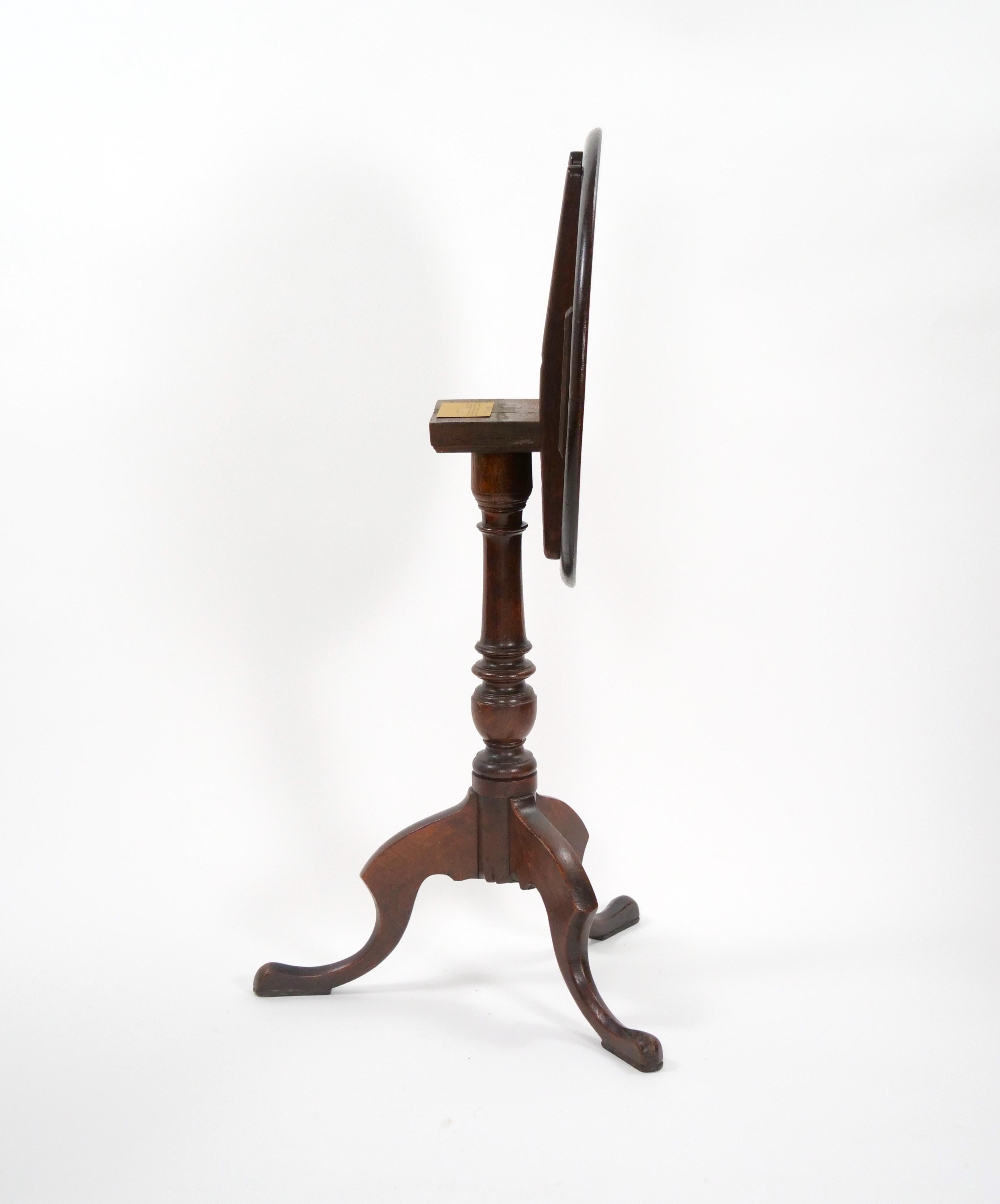 19th Century Victorian Mahogany Tripod Pedestal Candle Stand In Good Condition For Sale In Tarry Town, NY