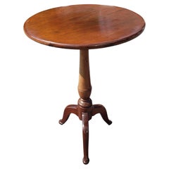 Antique 19th Century Victorian Mahogany Tripod Pedestal Candle Stand