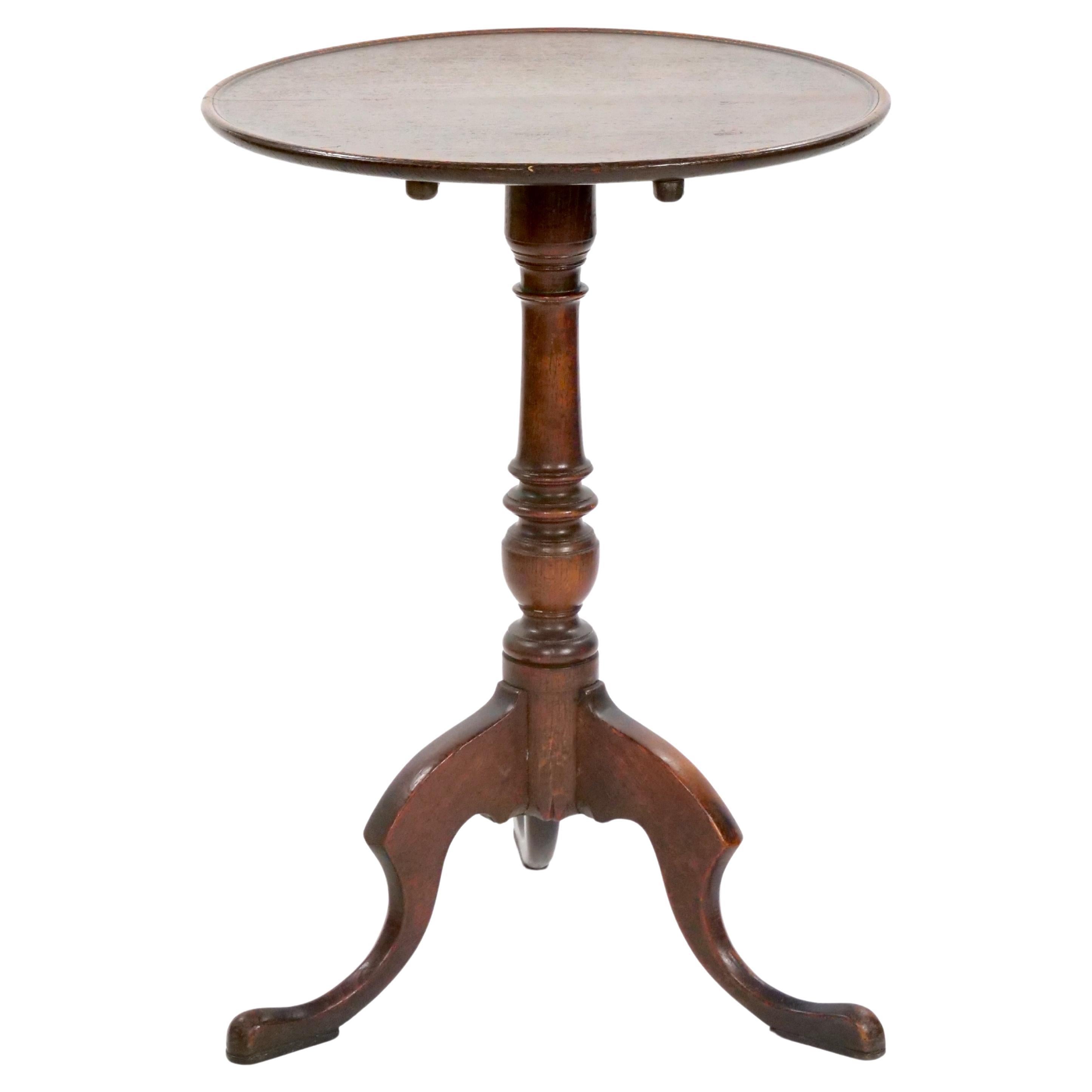 19th Century Victorian Mahogany Tripod Pedestal Candle Stand For Sale
