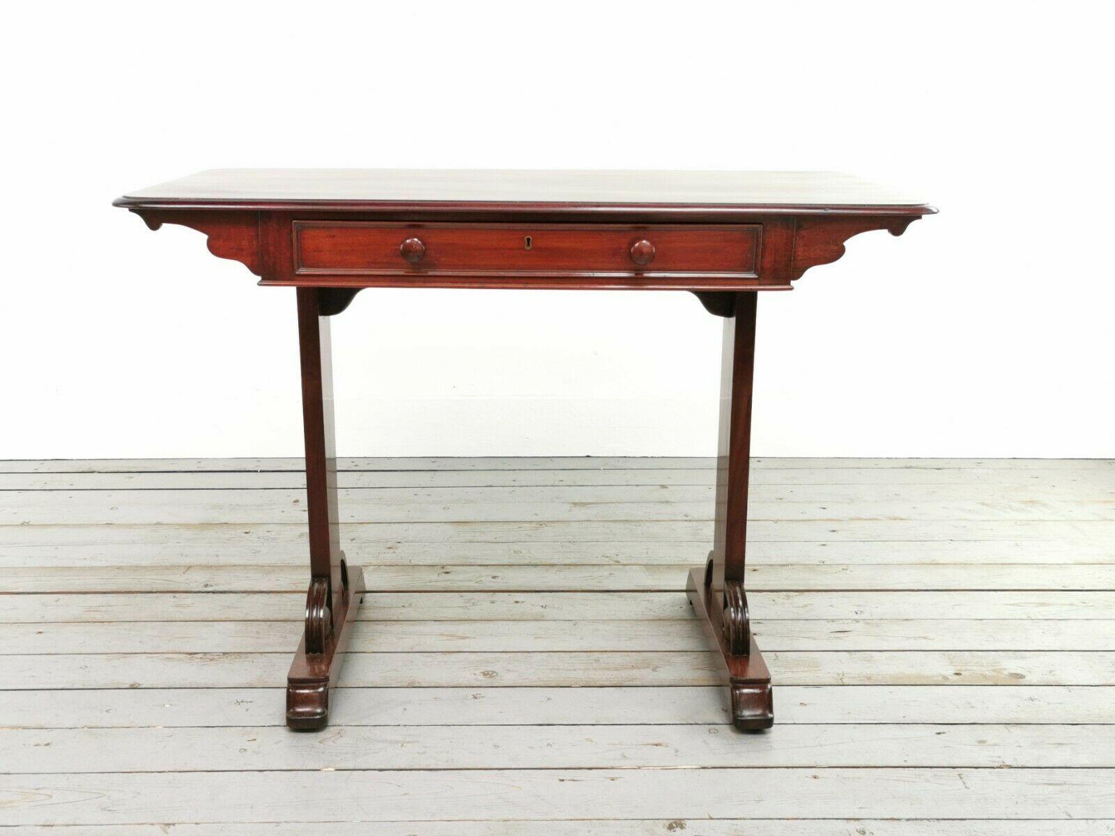 19th Century Victorian Mahogany Writing Desk or Side Table 4