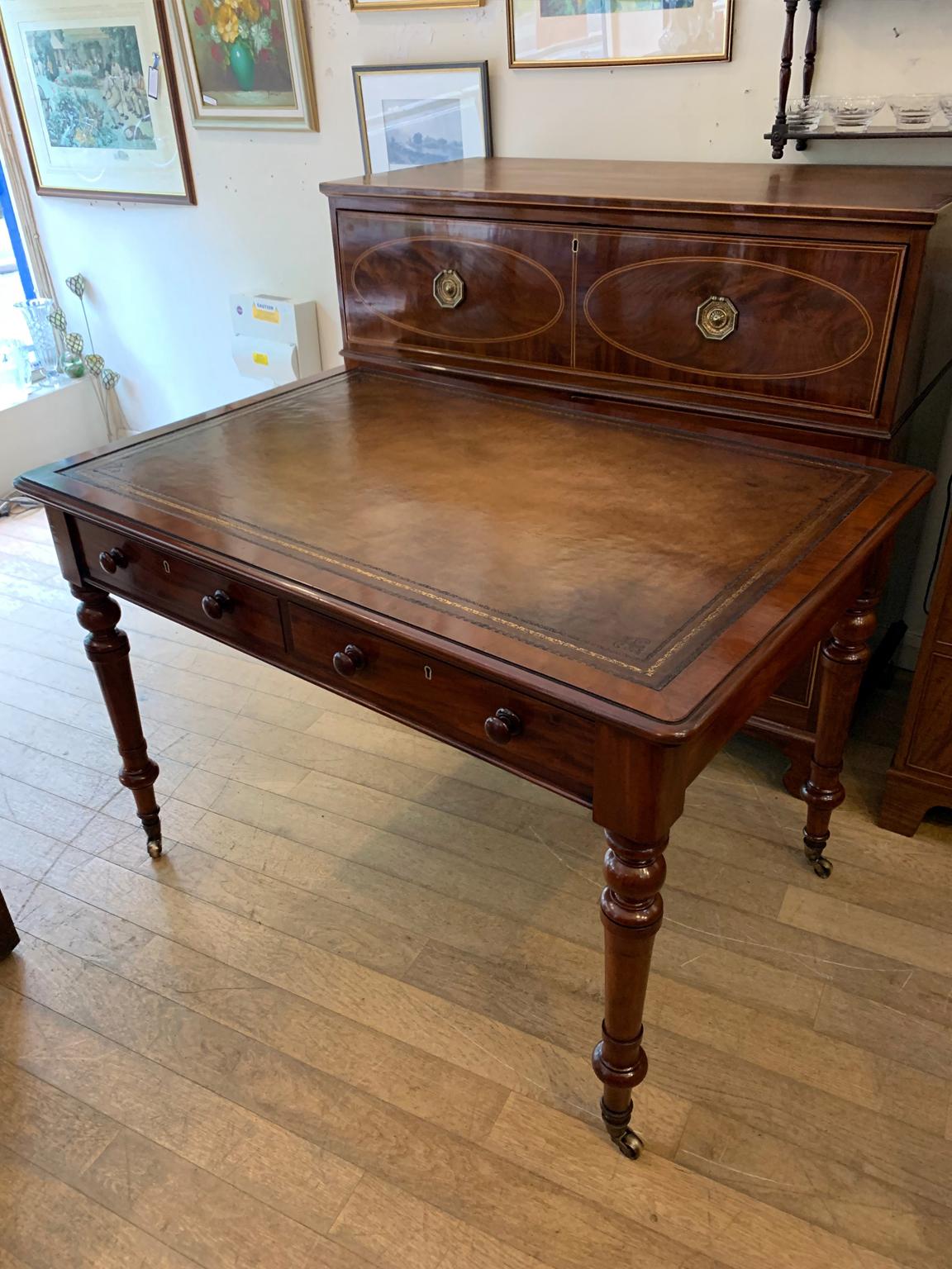 Hand-Crafted 19th Century Victorian Mahogany Writing Table