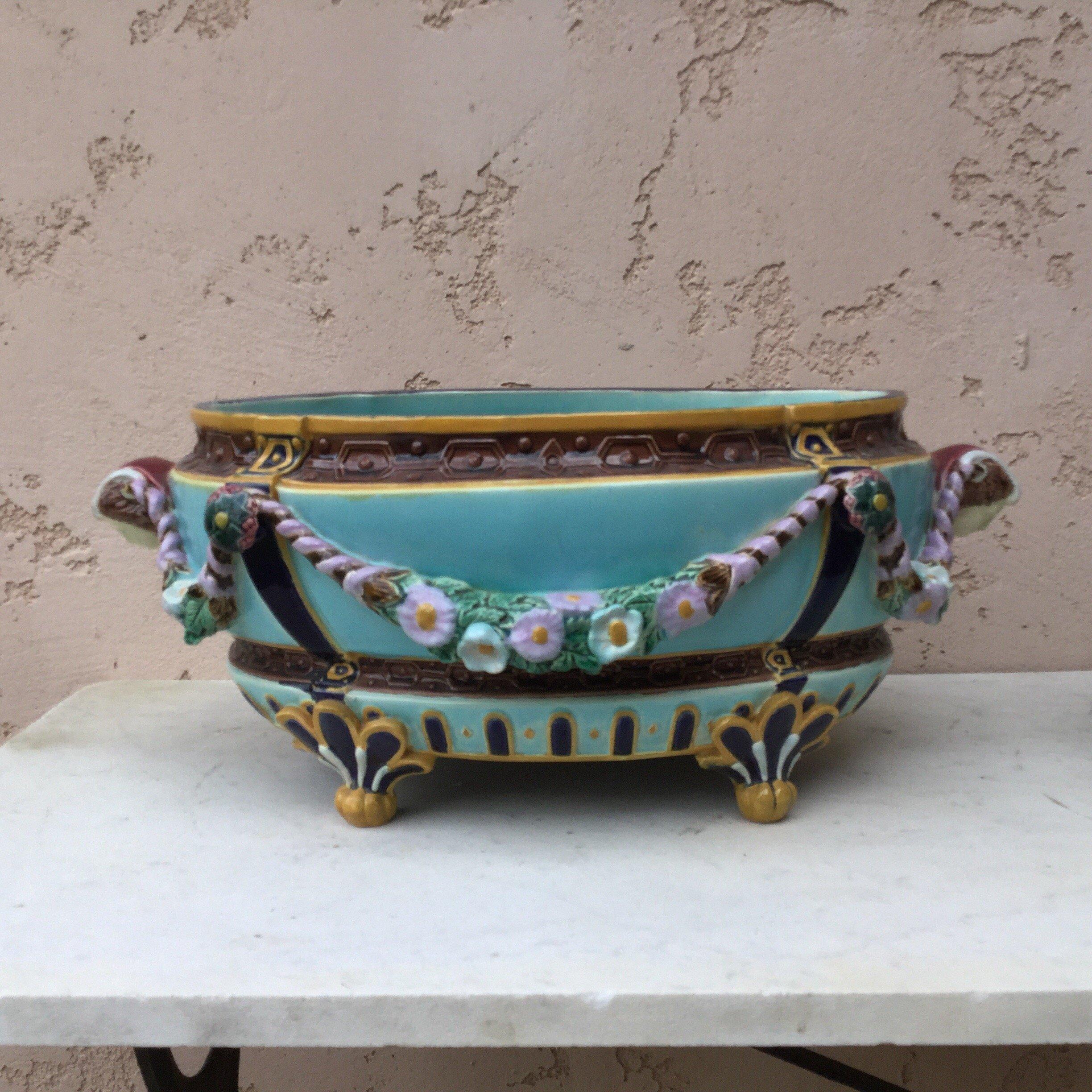 19th Century Victorian Majolica Jardiniere Joseph Holdcroft 1