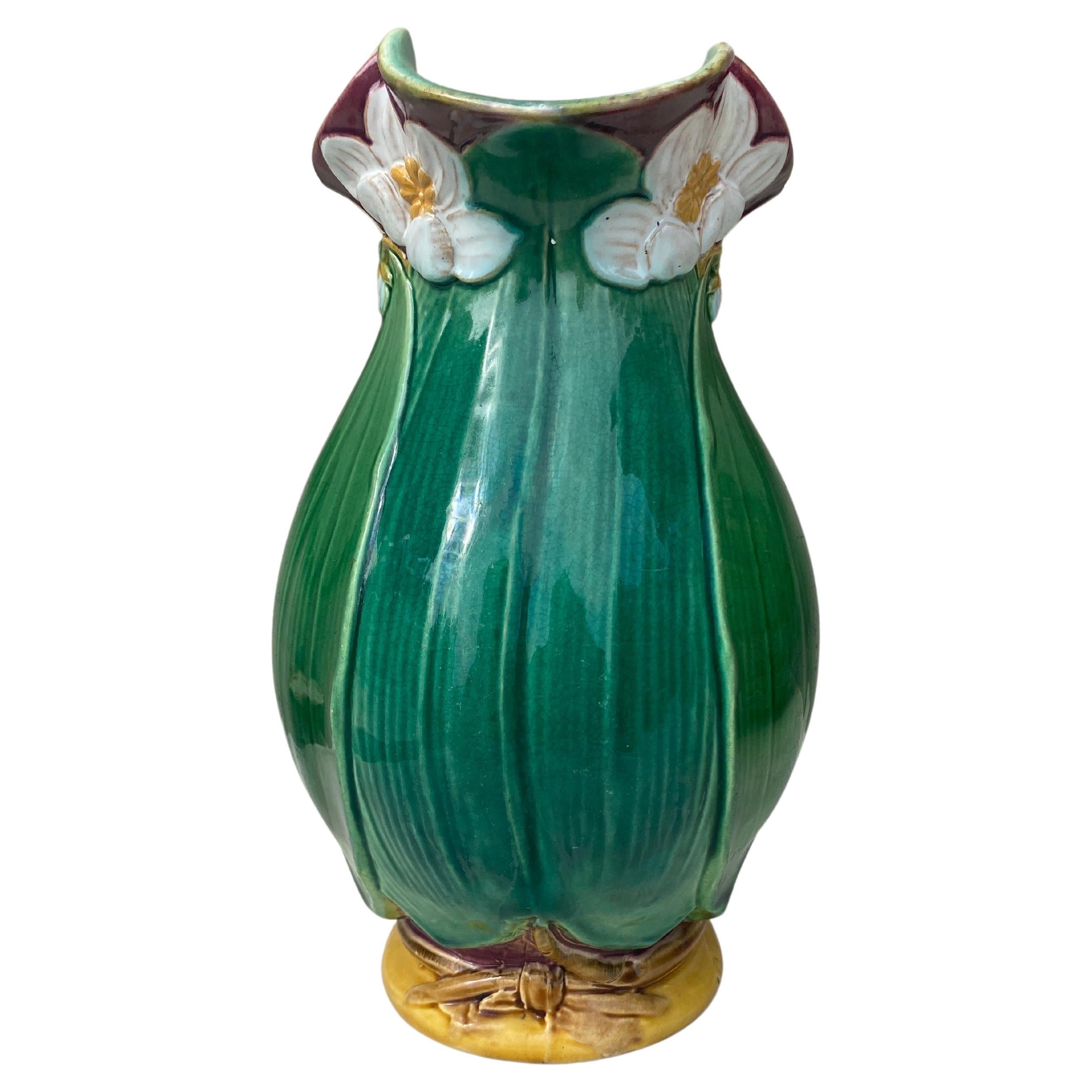 19th Century Victorian Majolica Minton Lily Pitcher For Sale 4