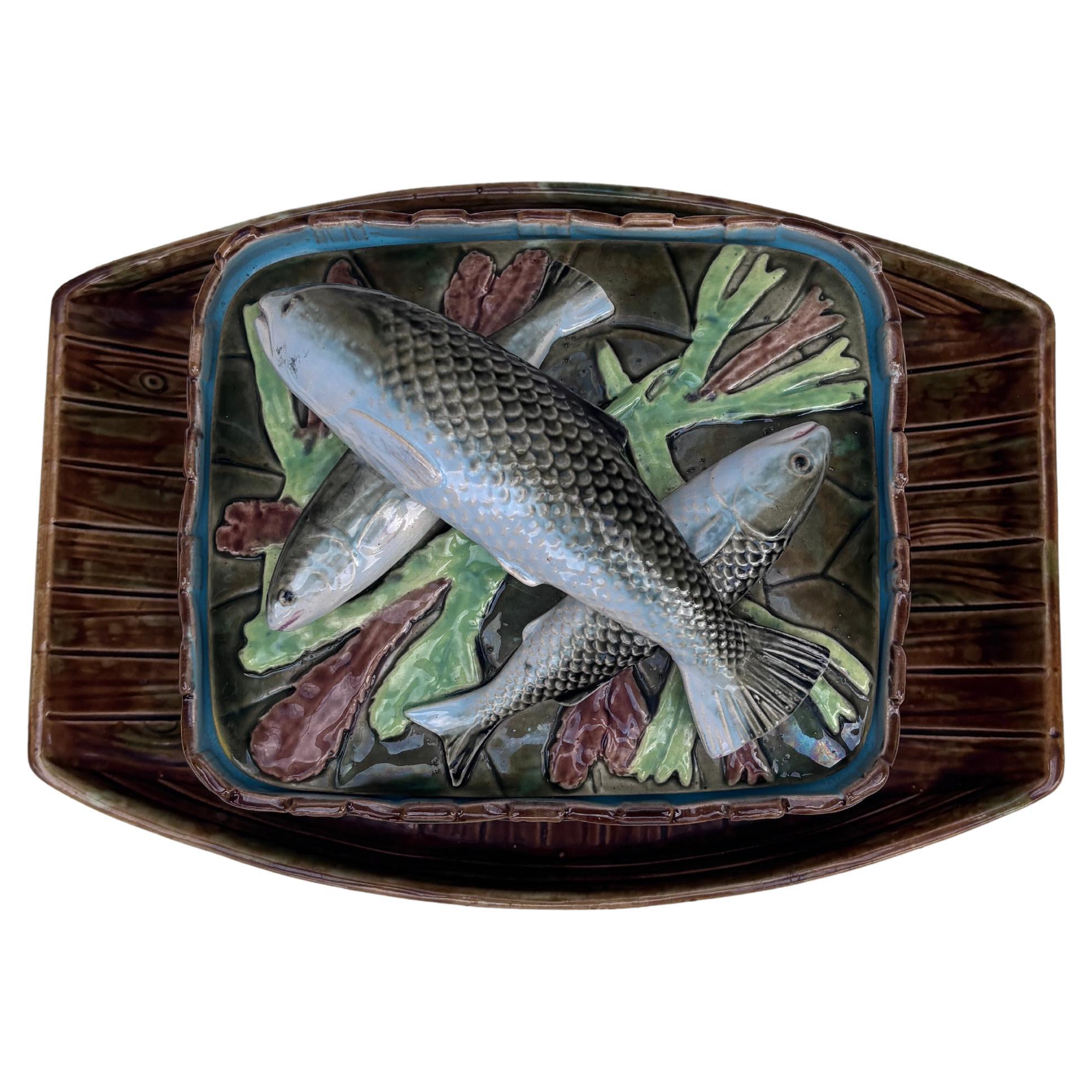 Victorien Majolique victorienne Sardine Georges Jones du 19ème siècle en vente