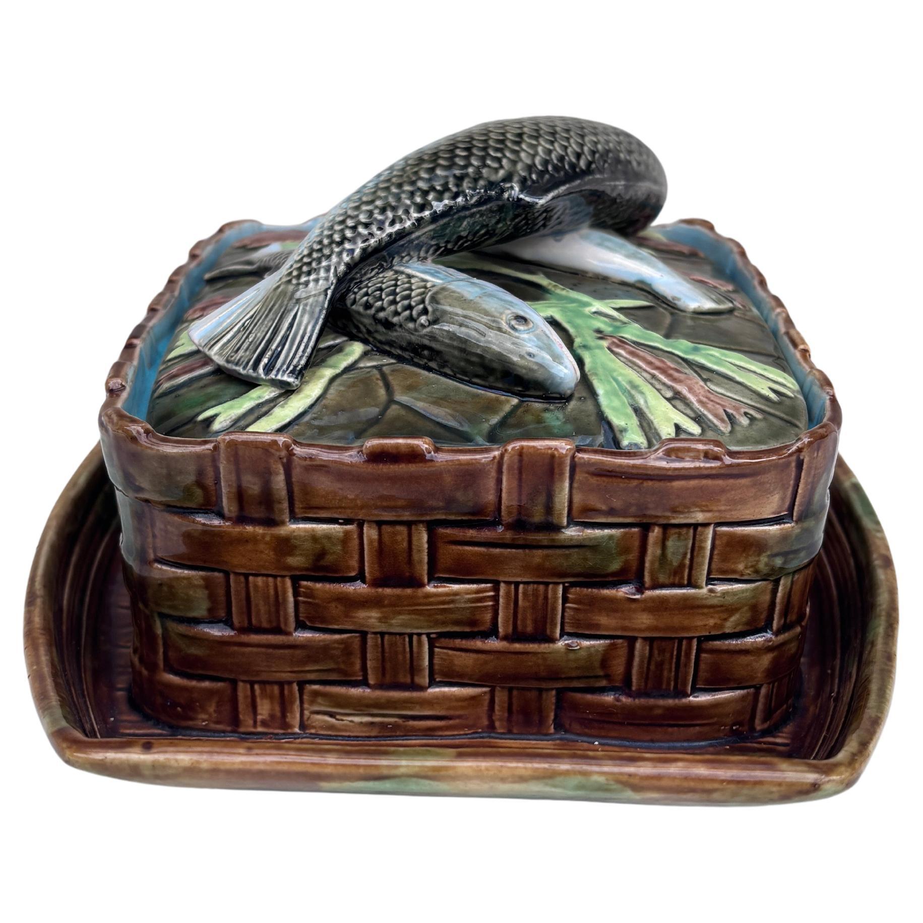 19th Century Victorian Majolica Sardine Georges Jones