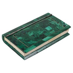 Caja Victoriana del Siglo XIX de Malaquita con Muestras de Minerales Naturales c.1880