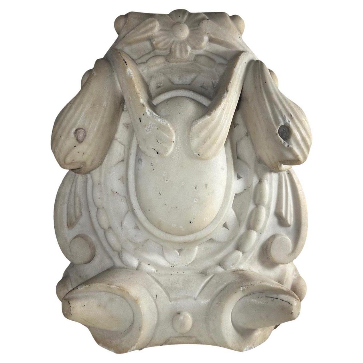 19th Century Victorian Marble Fireplace Mantle Keystone