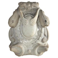 19th Century Victorian Marble Fireplace Mantle Keystone