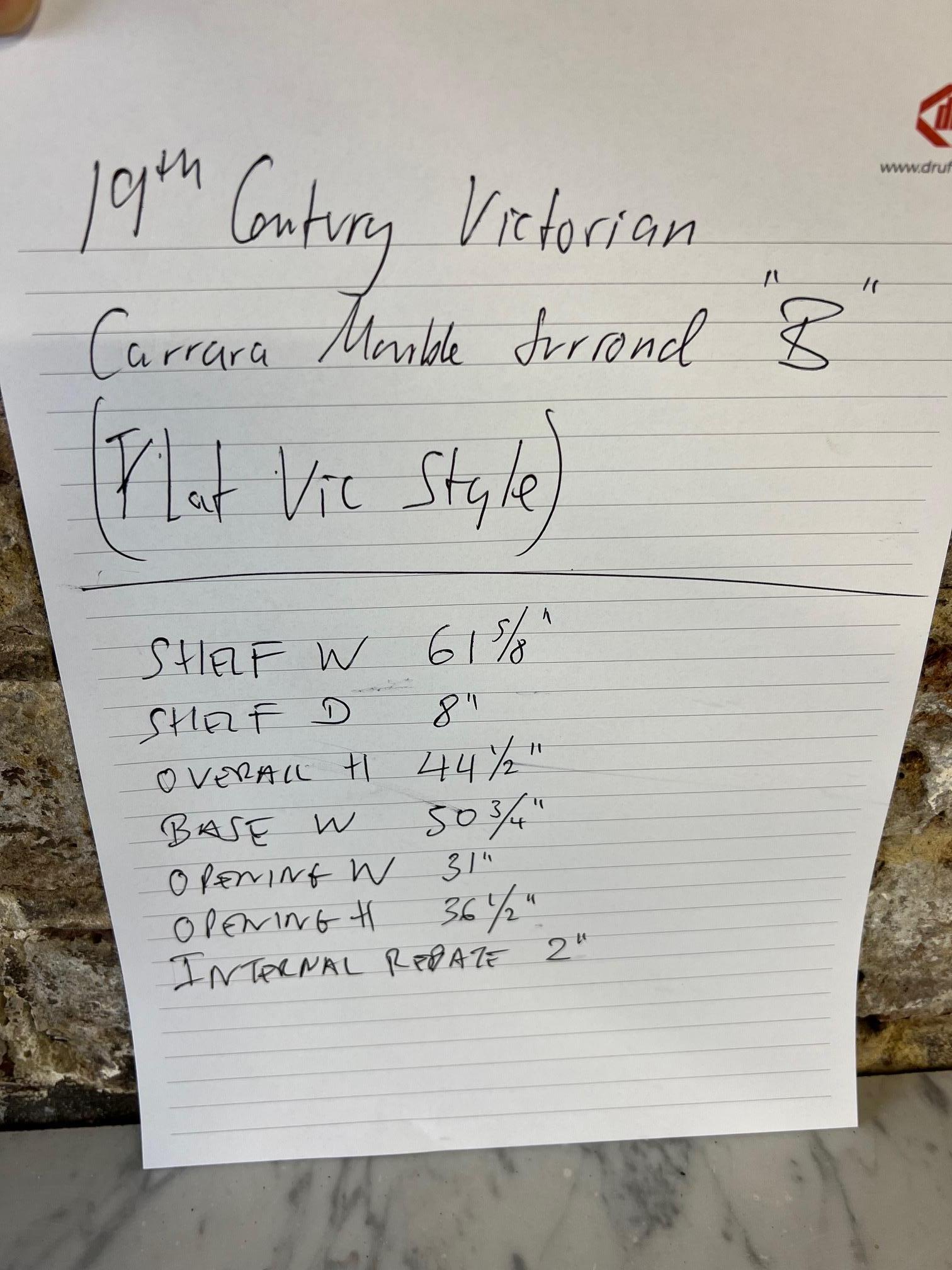 Manteau de cheminée en marbre victorien du 19e siècle en vente 7