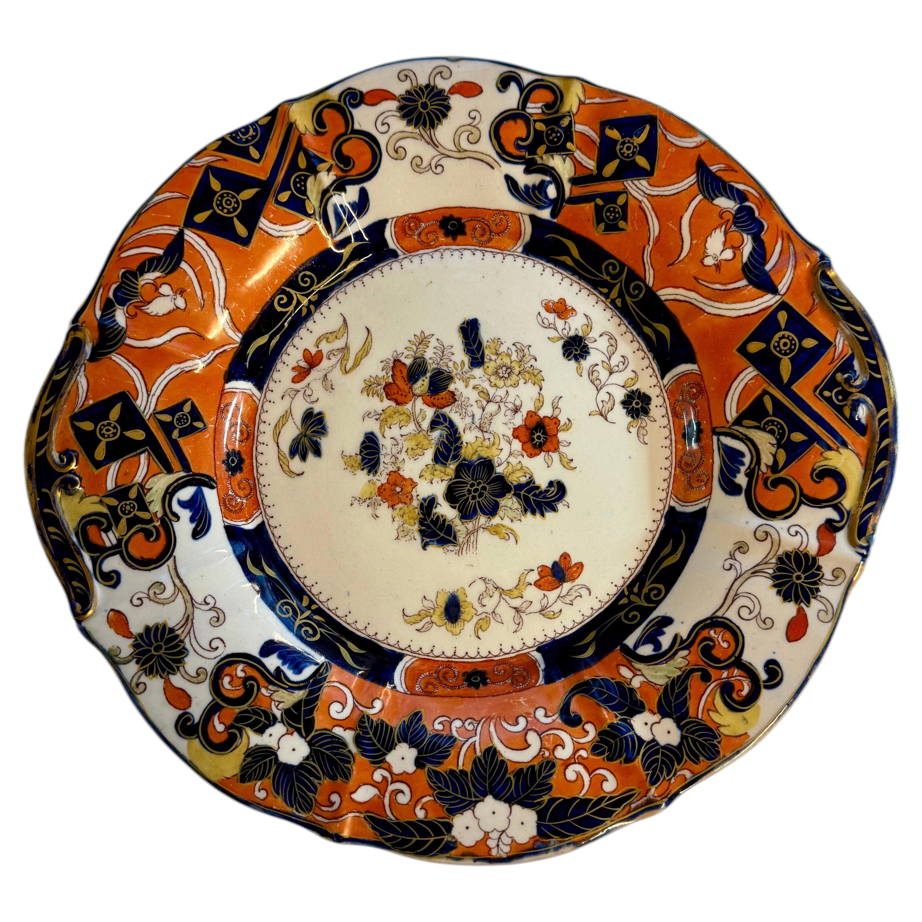Centre de table victorien Mason's Ironstone, porcelaine peinte à la main, 1820 en vente