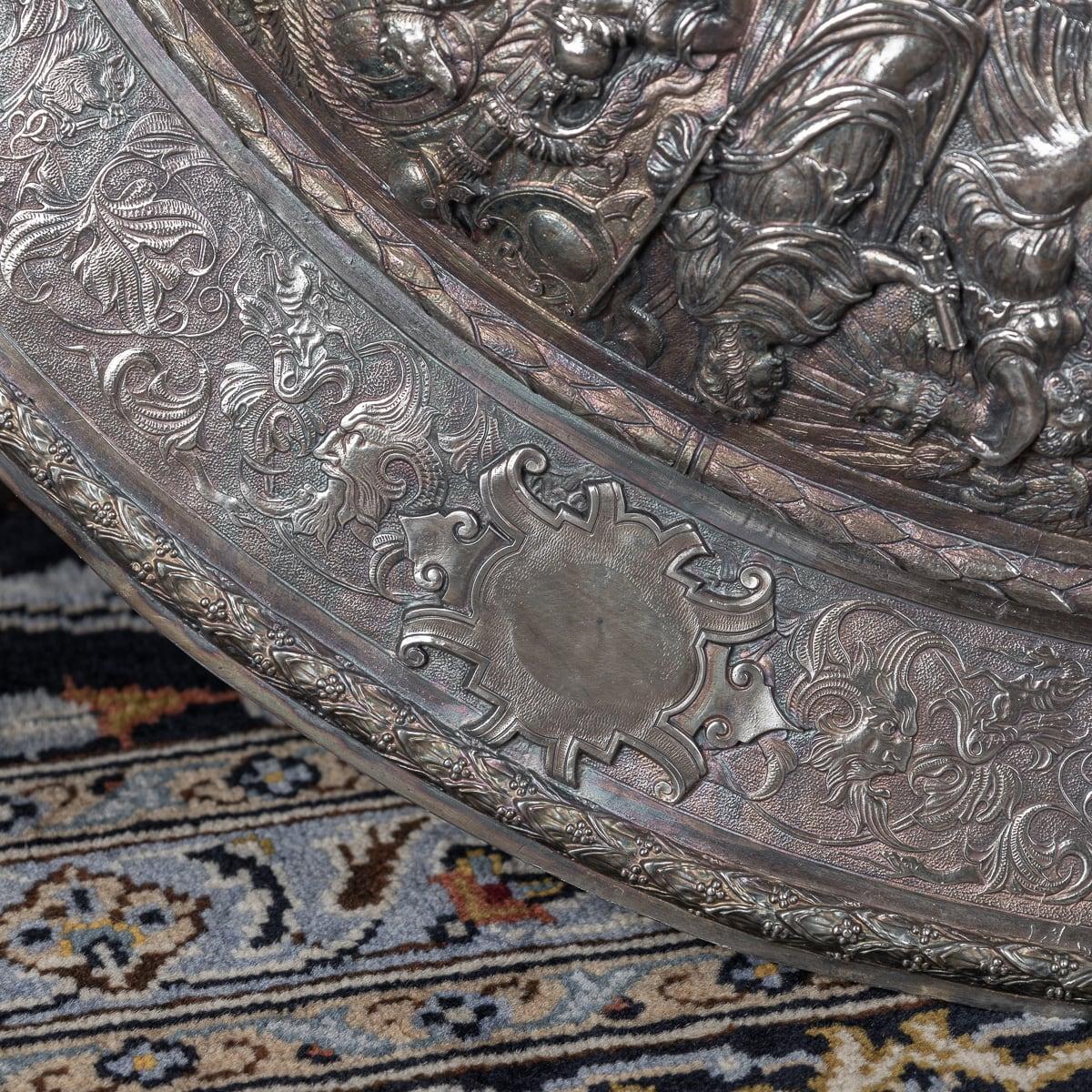 19th Century Victorian Monumental Silver Plated Parade Shield, Elkington c.1880 For Sale 6