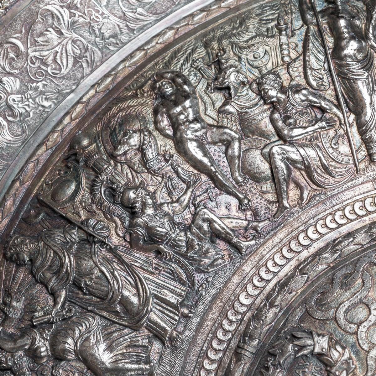 19th Century Victorian Monumental Silver Plated Parade Shield, Elkington c.1880 For Sale 7