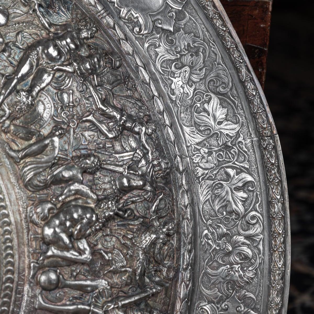 19th Century Victorian Monumental Silver Plated Parade Shield, Elkington c.1880 For Sale 11