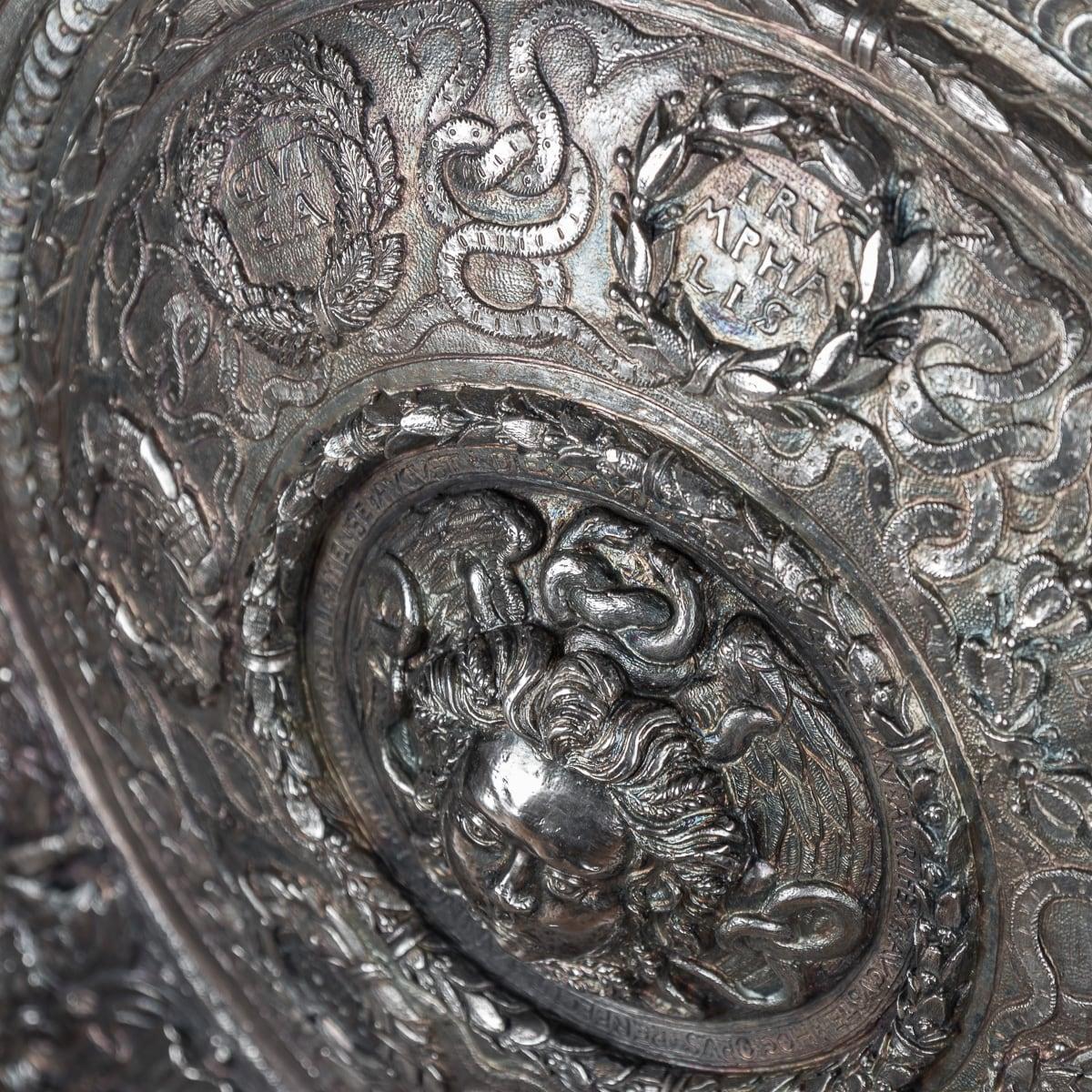 19th Century Victorian Monumental Silver Plated Parade Shield, Elkington c.1880 For Sale 12