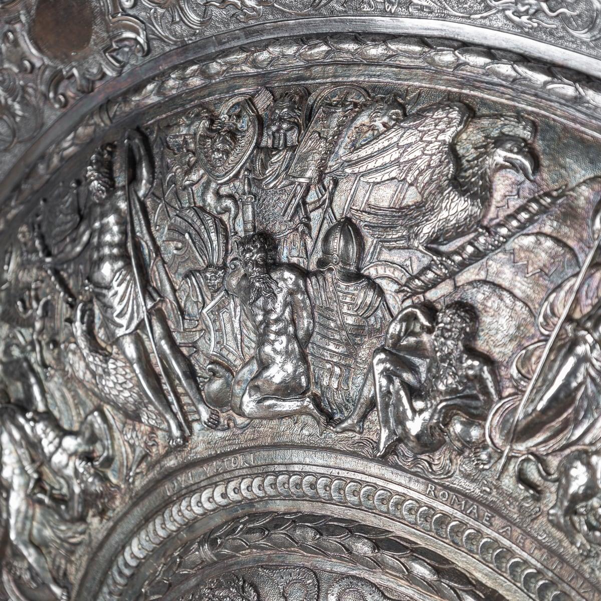 19th Century Victorian Monumental Silver Plated Parade Shield, Elkington c.1880 For Sale 13