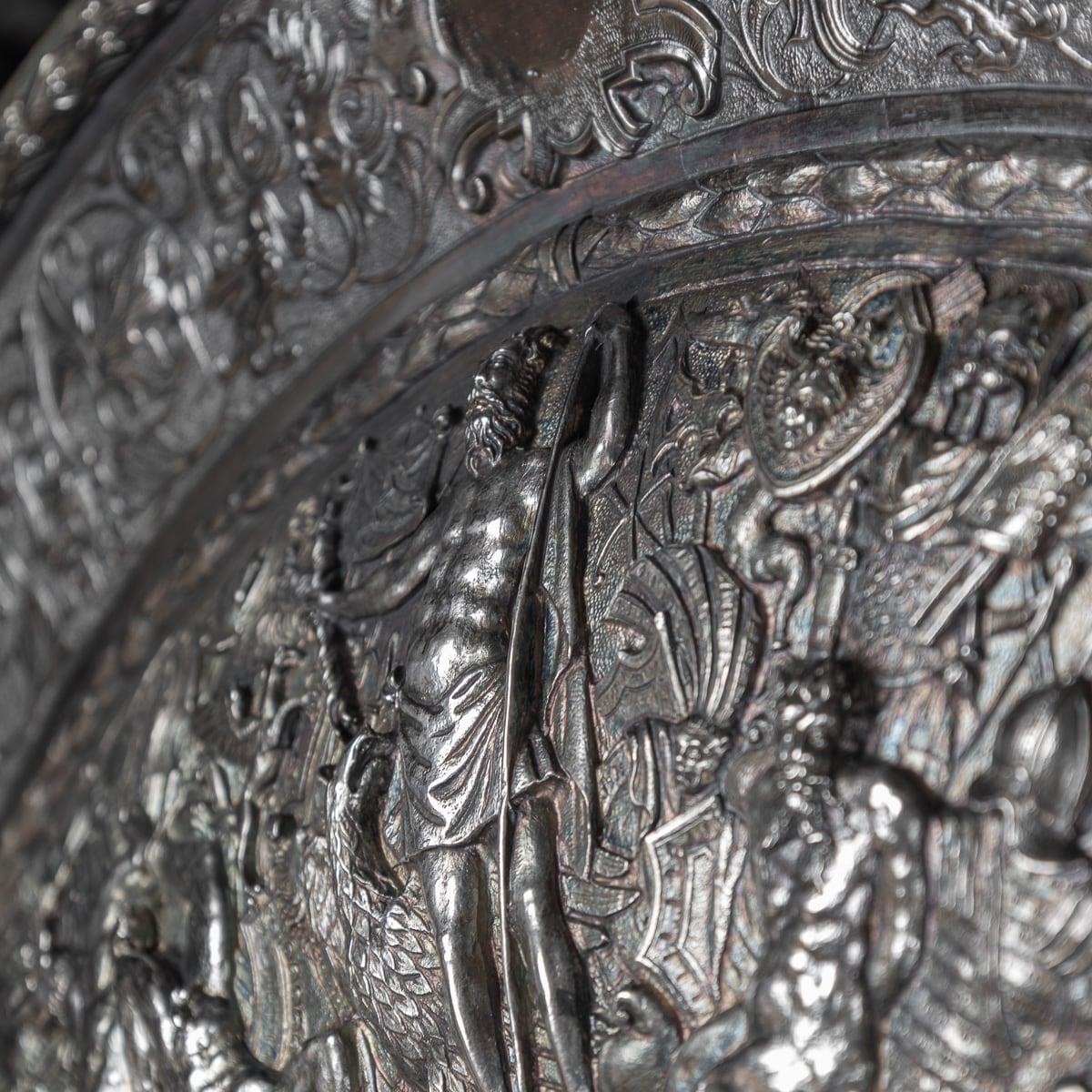 19th Century Victorian Monumental Silver Plated Parade Shield, Elkington c.1880 For Sale 14