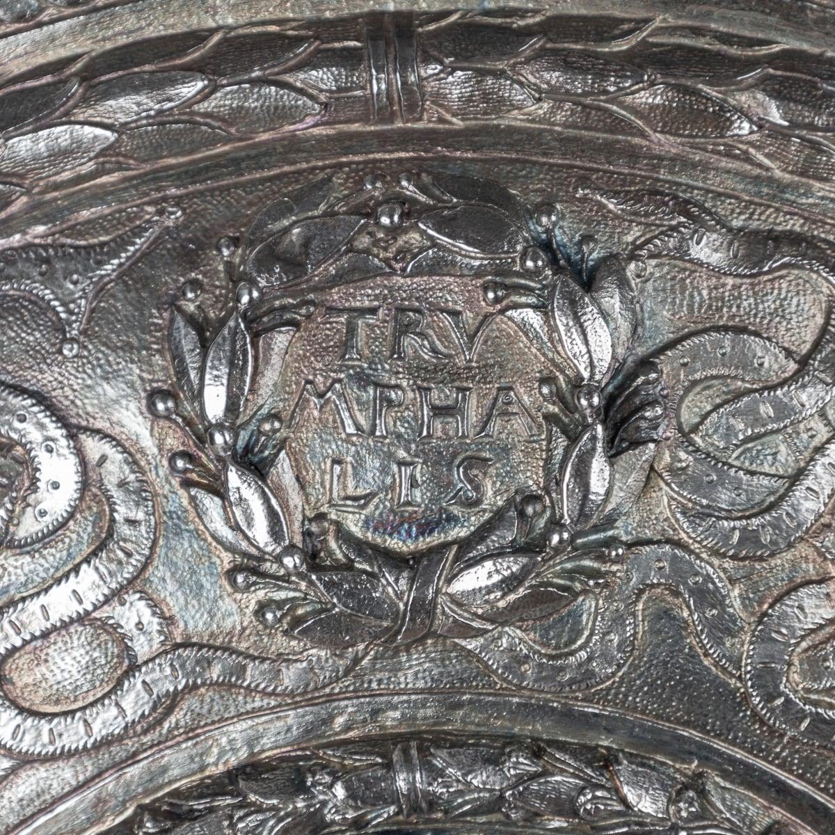 19th Century Victorian Monumental Silver Plated Parade Shield, Elkington c.1880 For Sale 15