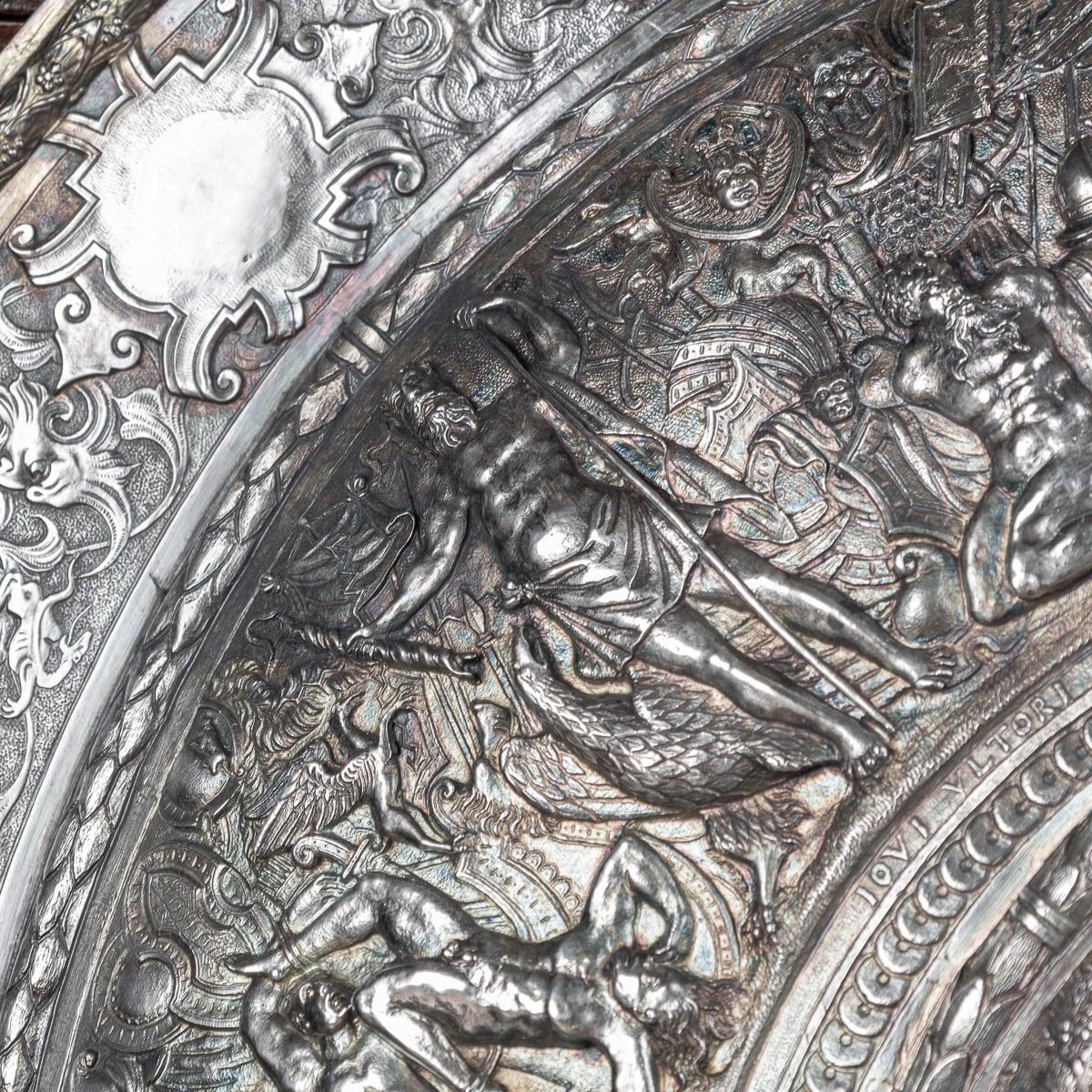 19th Century Victorian Monumental Silver Plated Parade Shield, Elkington c.1880 For Sale 3