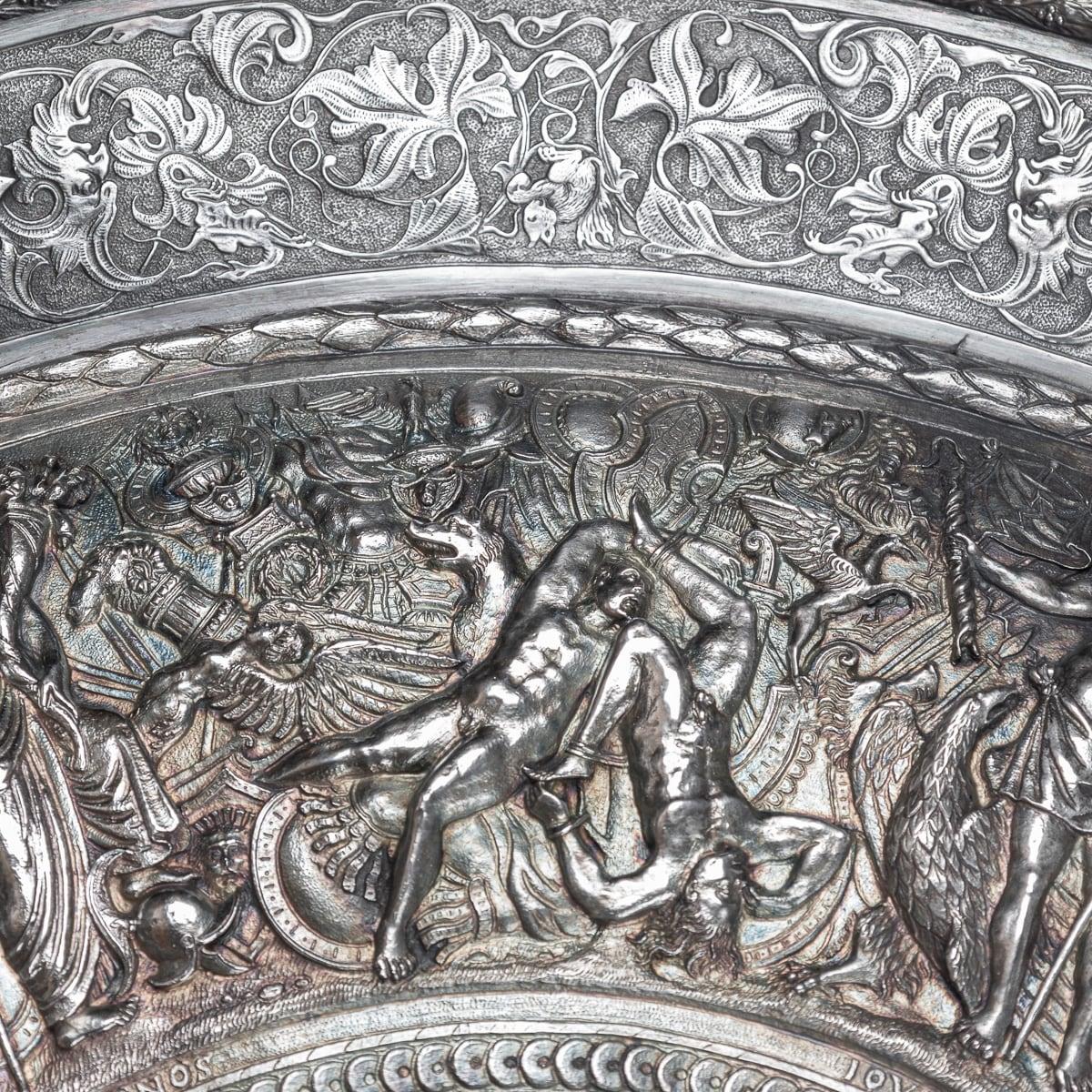 19th Century Victorian Monumental Silver Plated Parade Shield, Elkington c.1880 For Sale 4