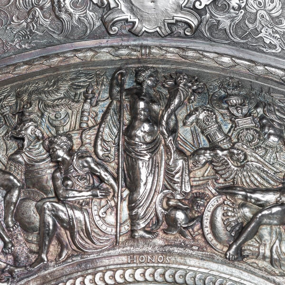 19th Century Victorian Monumental Silver Plated Parade Shield, Elkington c.1880 For Sale 5