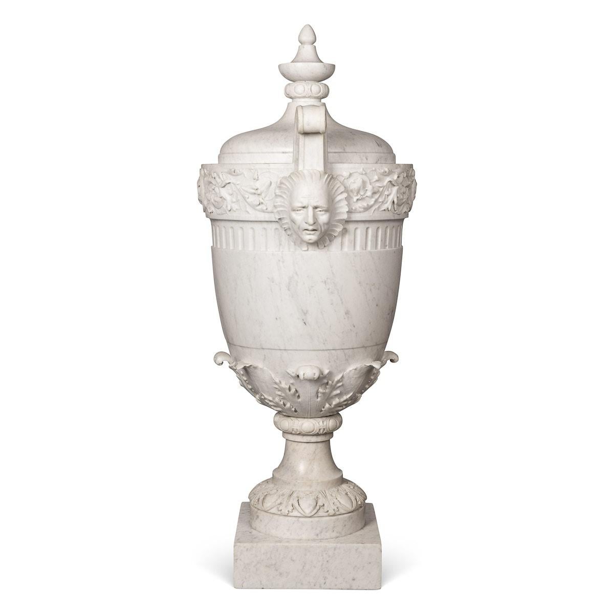 19th Century Victorian Neo-Classical Marble Urn & Cover, circa 1850 For Sale 1