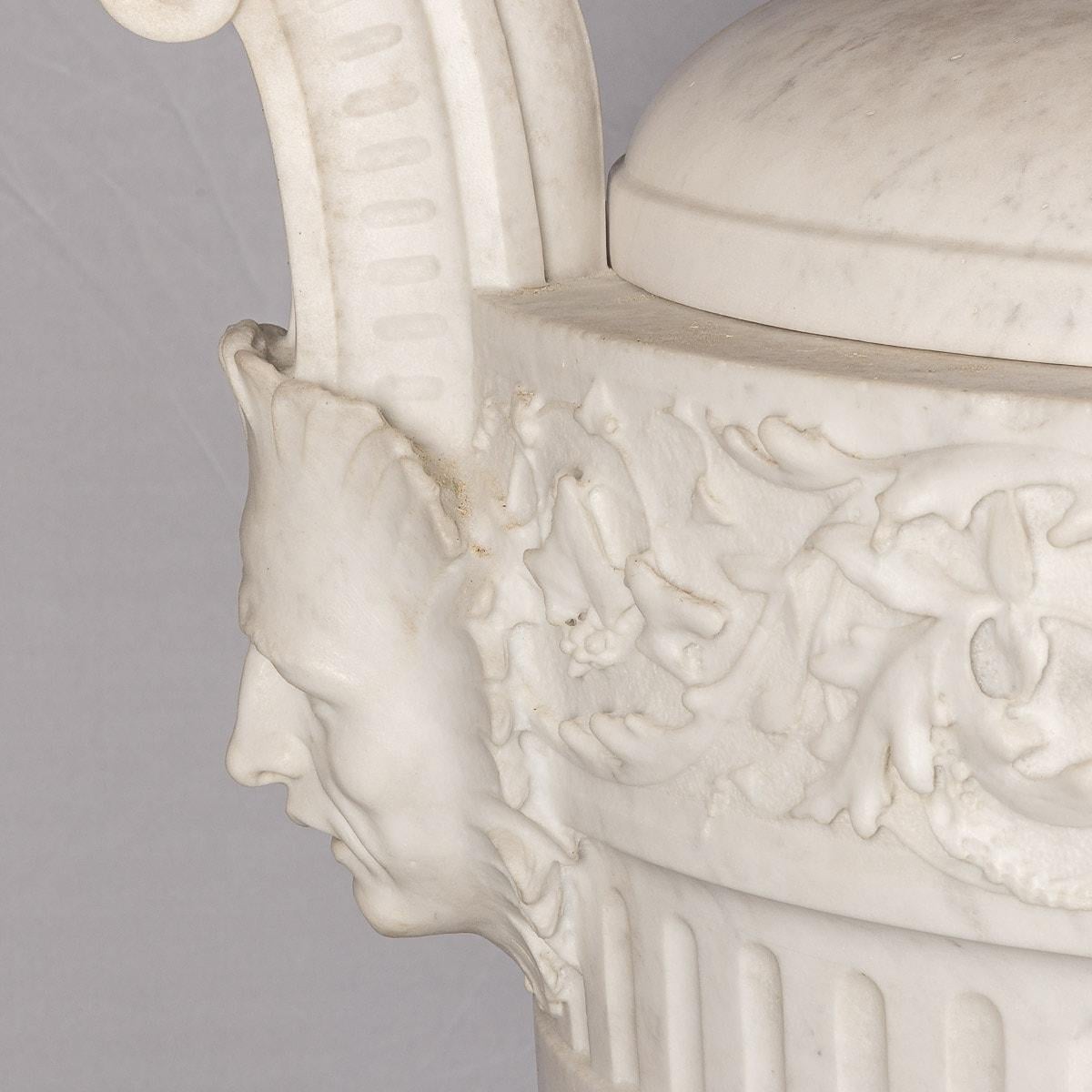 19th Century Victorian Neo-Classical Marble Urn & Cover, circa 1850 For Sale 4