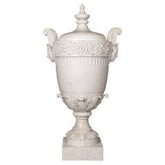 Urna y tapa de mármol neoclásico victoriano del siglo XIX, hacia 1850