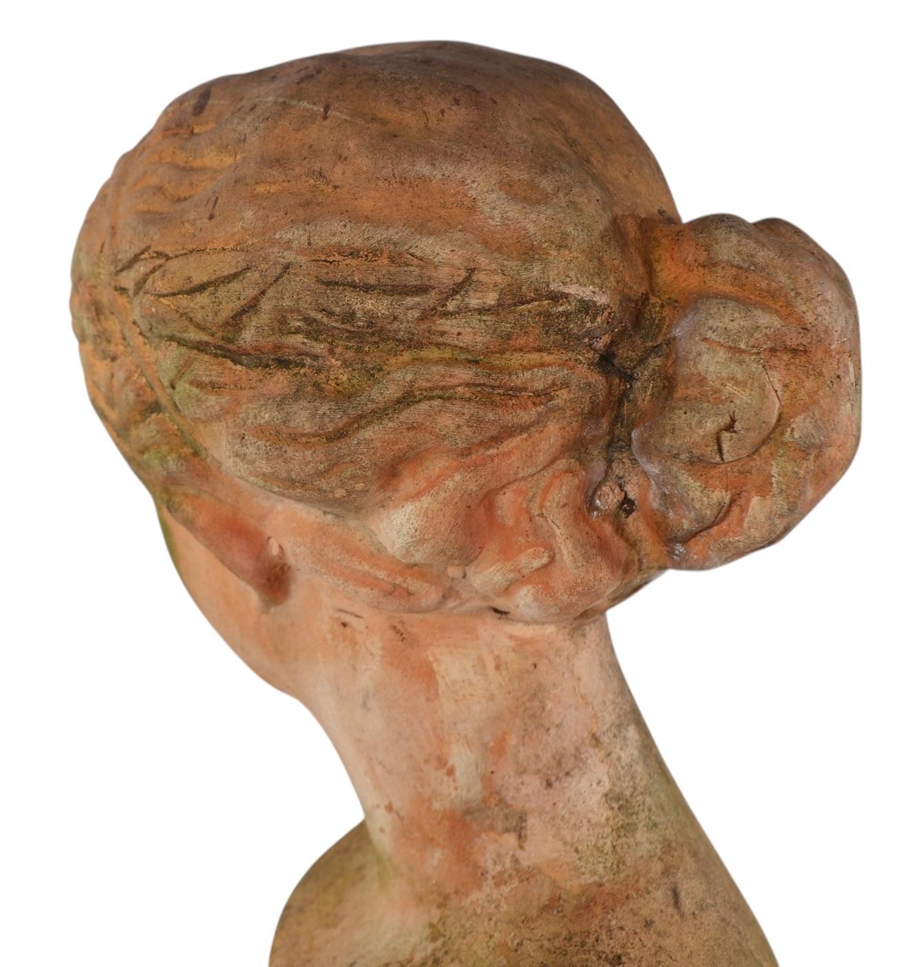19th Century Victorian Neo Classical Terracotta Bust For Sale 5