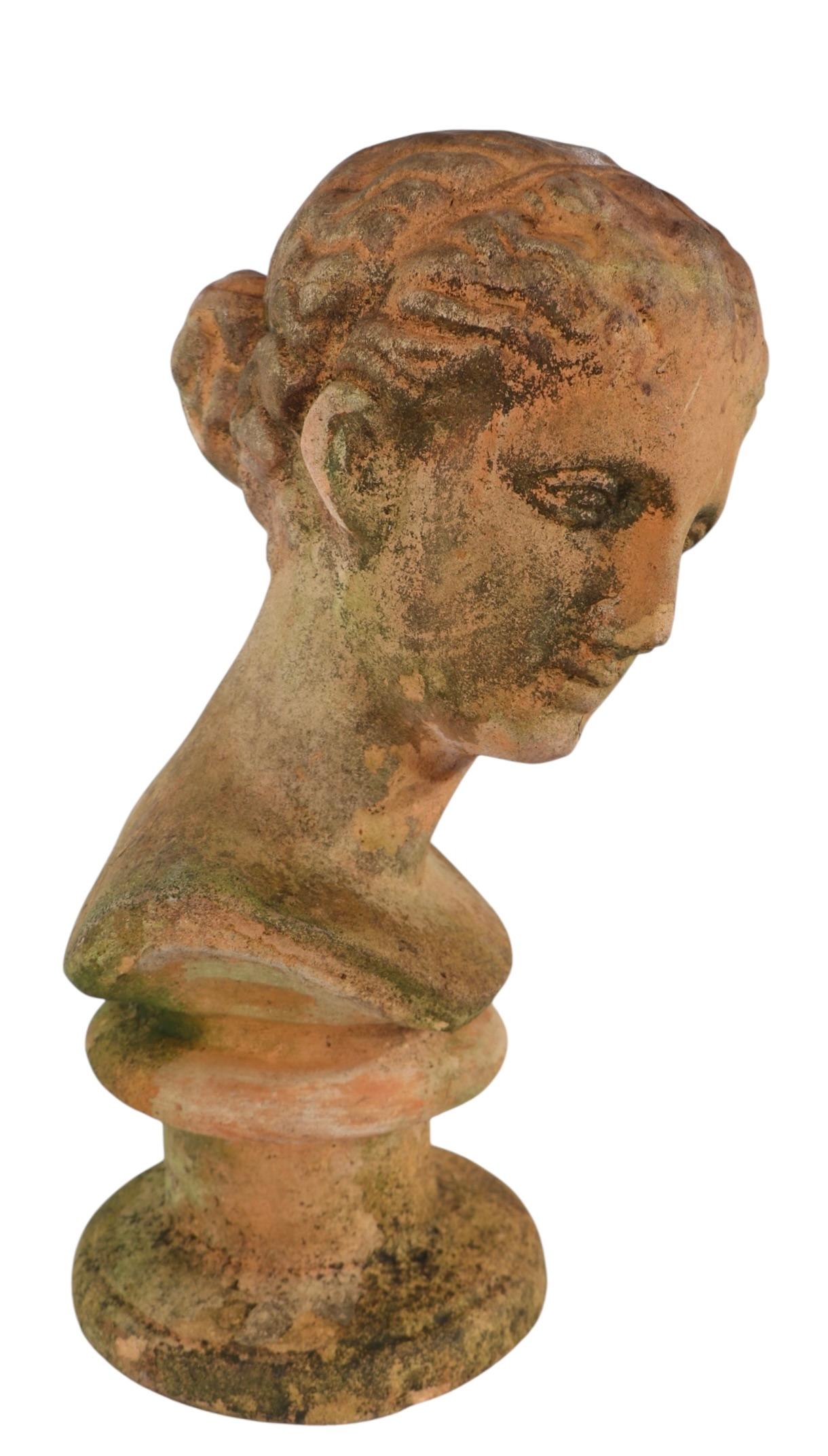 19th Century Victorian Neo Classical Terracotta Bust For Sale 7
