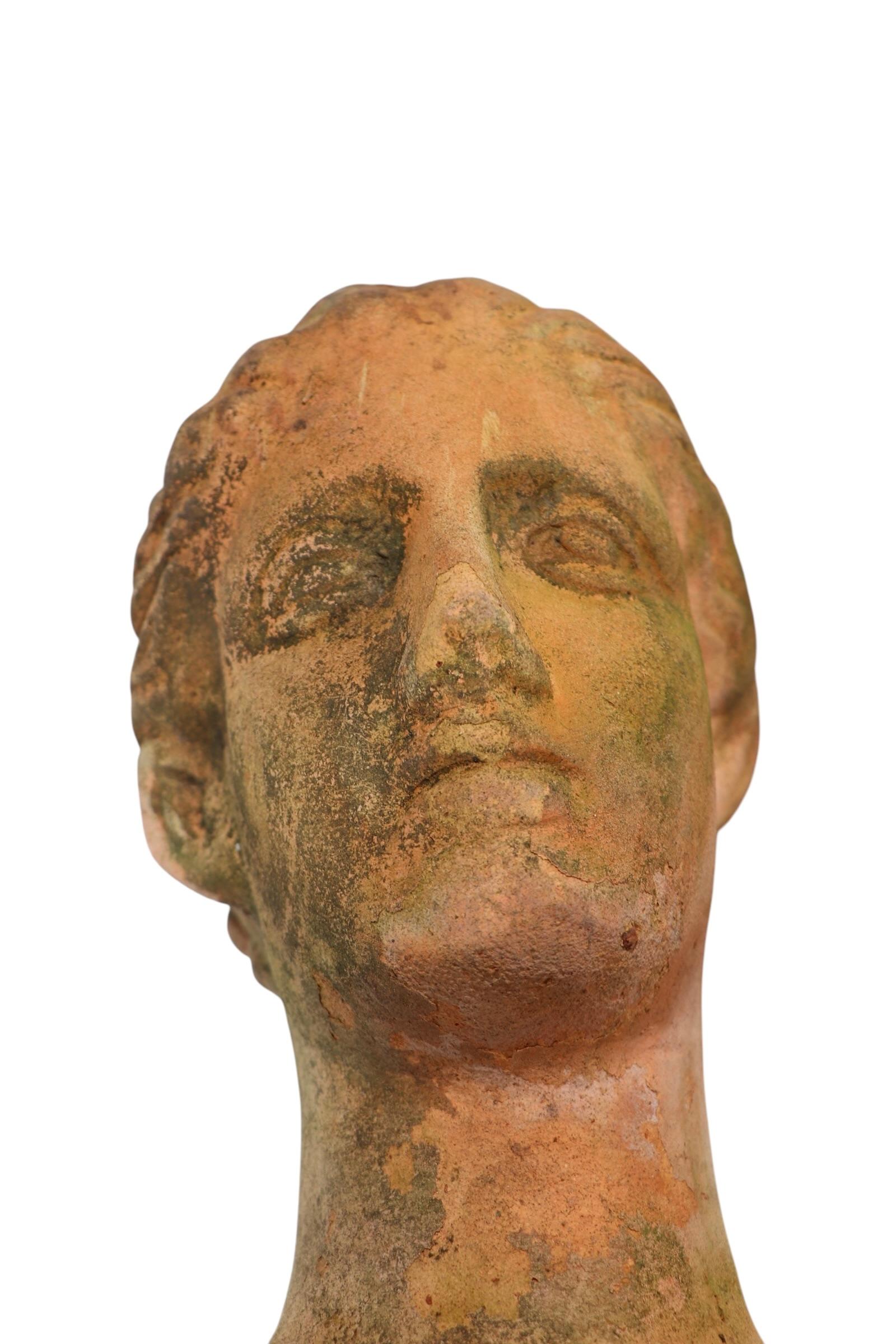19th Century Victorian Neo Classical Terracotta Bust For Sale 11