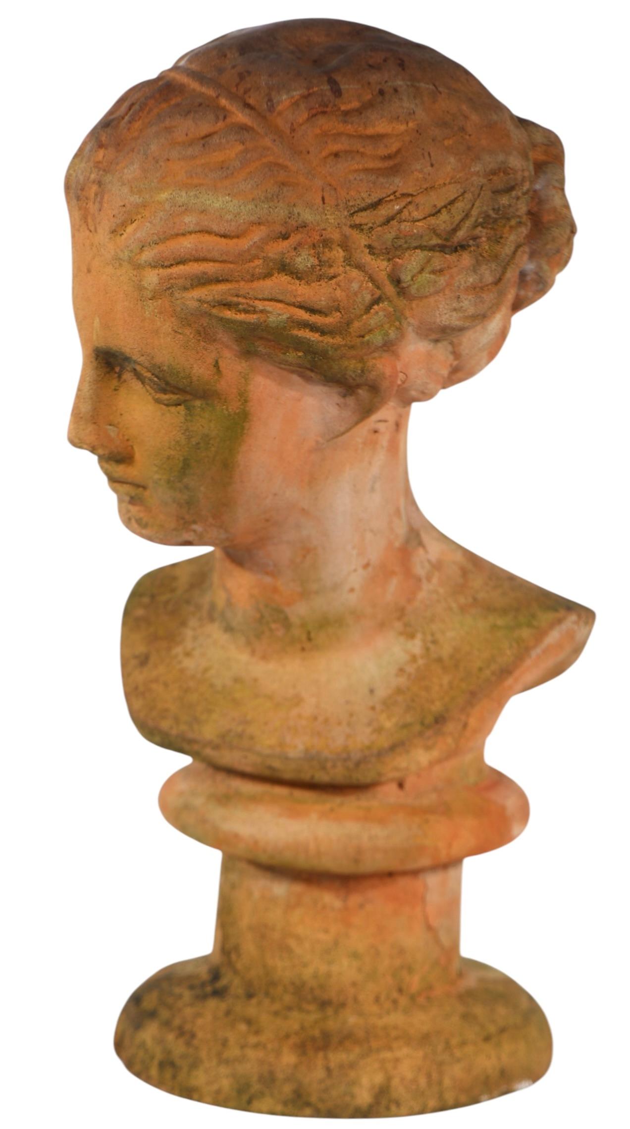 19th Century Victorian Neo Classical Terracotta Bust In Good Condition For Sale In New York, NY