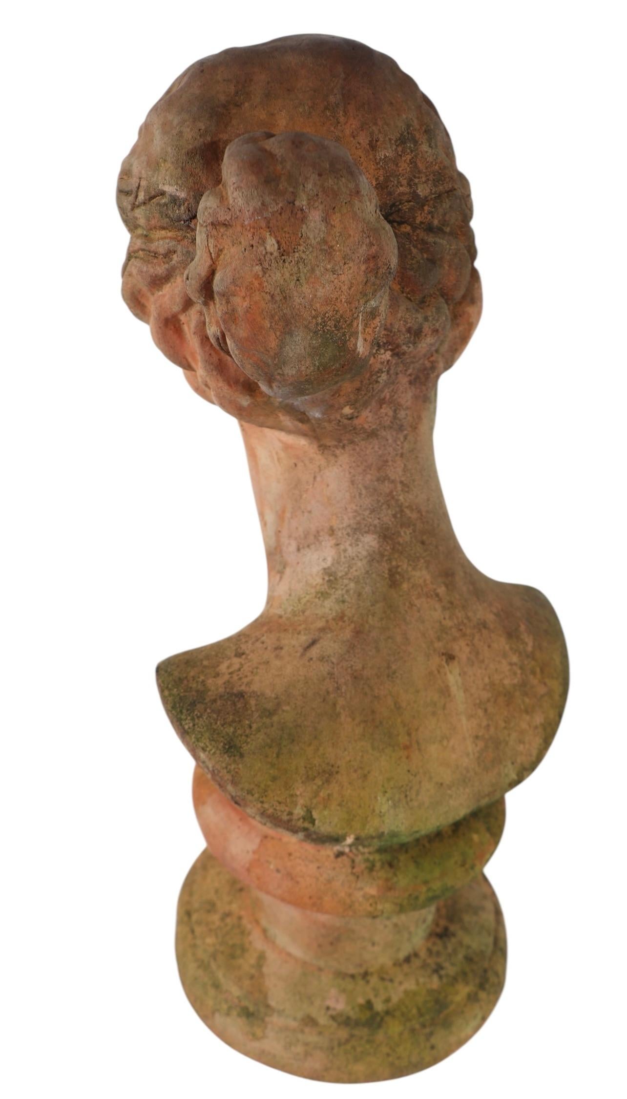 19th Century Victorian Neo Classical Terracotta Bust For Sale 4